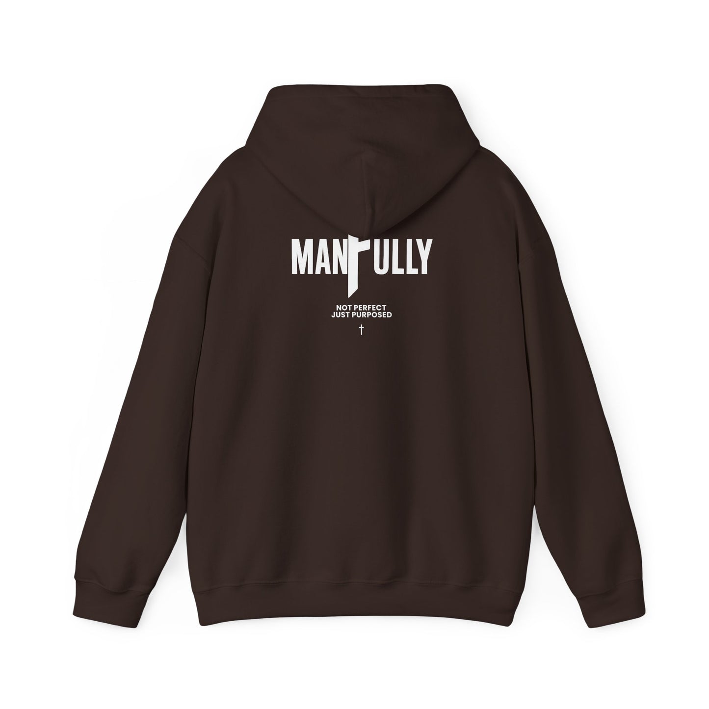 ManFully "My Grace Is Sufficient" Christian Hoodie | Not Perfect Just Purposed Faith-Based Men's Sweatshirt | 2 Corinthians 12:9 Apparel