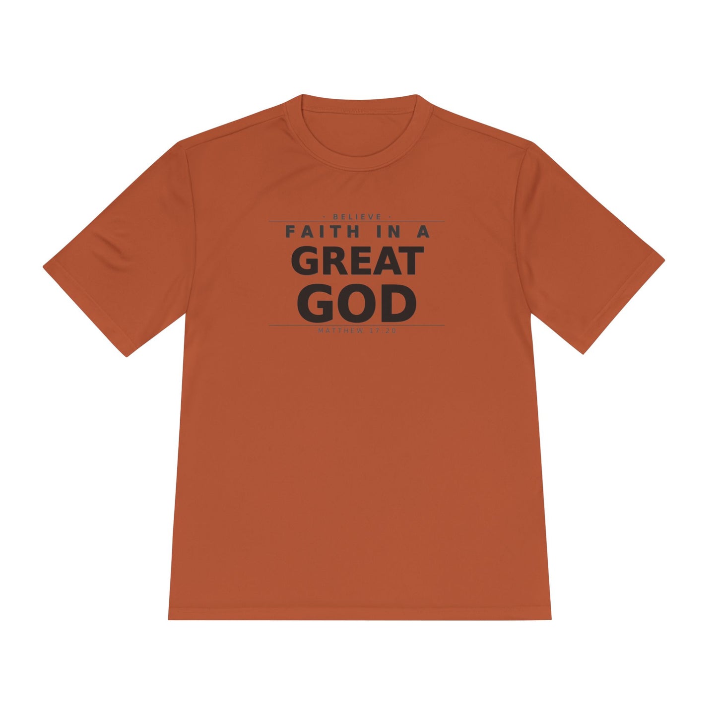 MANFULLY- Faith in a Great God Performance Tee | Christian Moisture-Wicking Athletic Shirt
