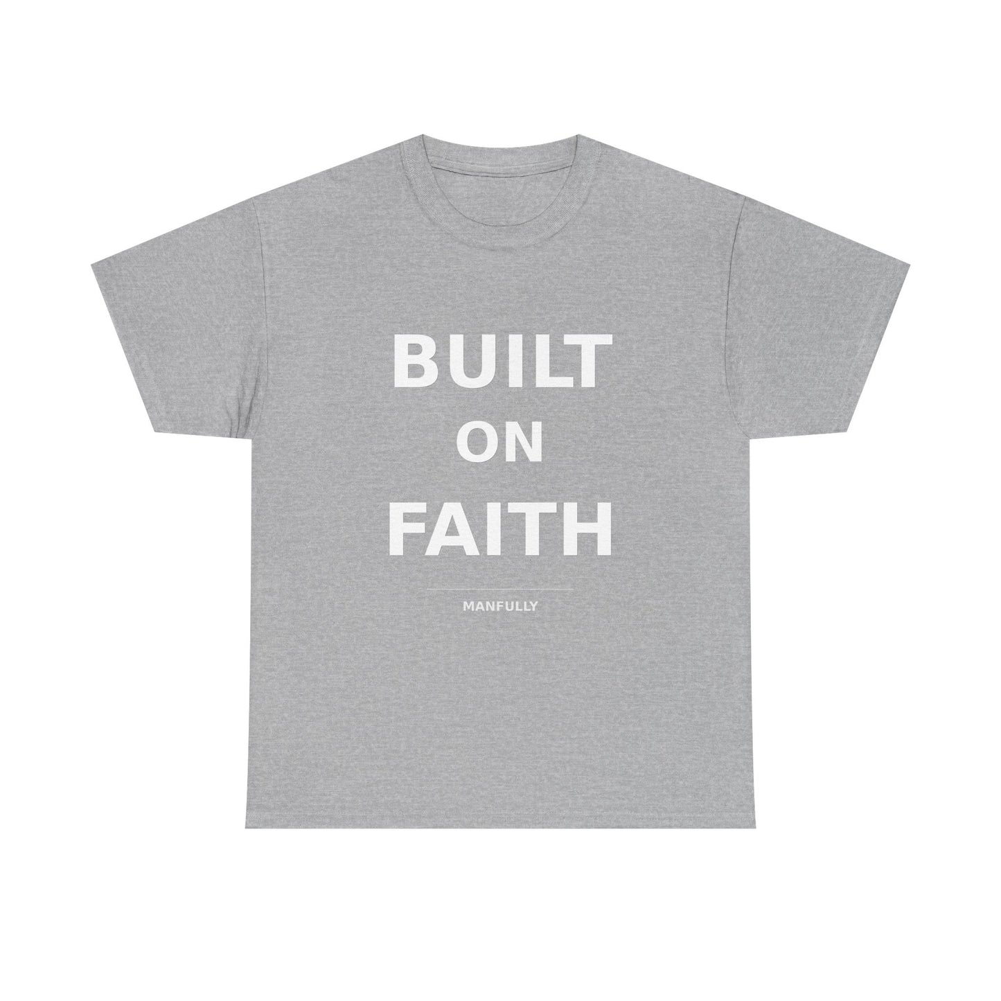 Built on Faith™ White-on-White Premium Tee | Manfully