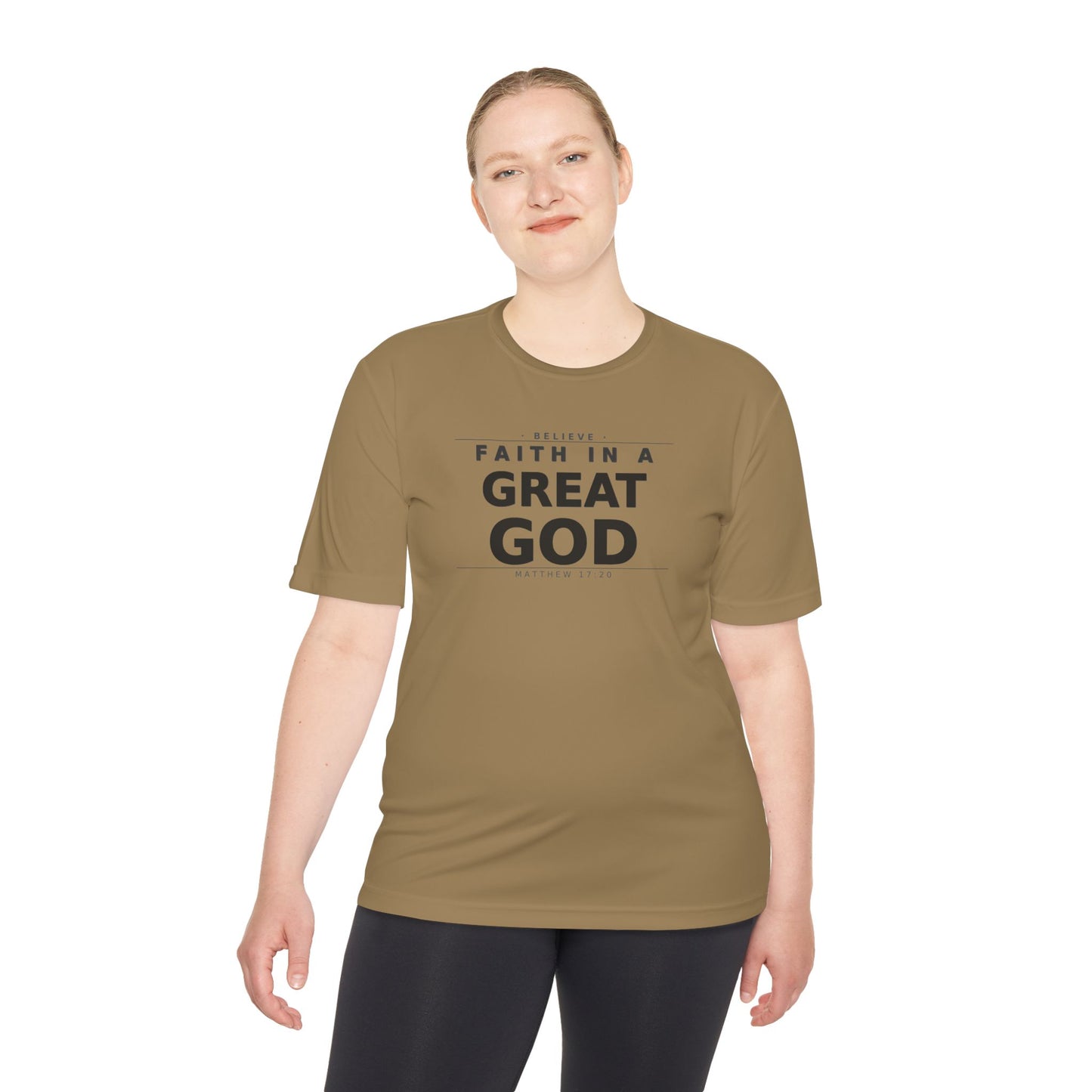 MANFULLY- Faith in a Great God Performance Tee | Christian Moisture-Wicking Athletic Shirt