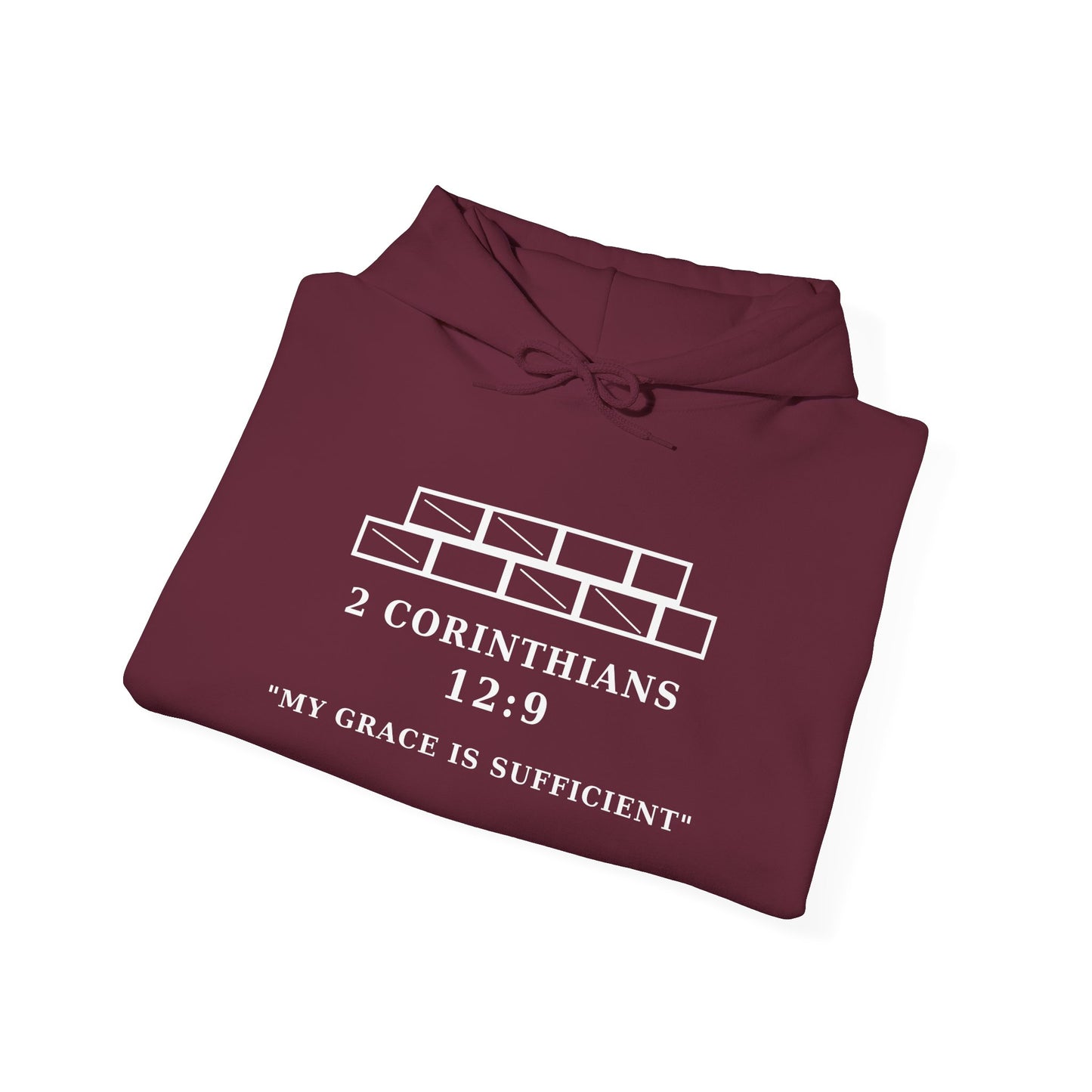 ManFully "My Grace Is Sufficient" Christian Hoodie | Not Perfect Just Purposed Faith-Based Men's Sweatshirt | 2 Corinthians 12:9 Apparel