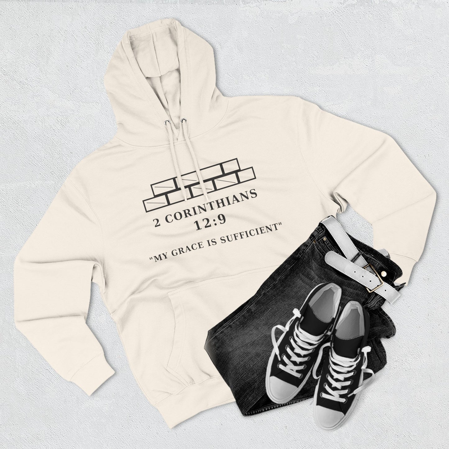 My Grace Is Sufficient Light Variations " Christian Hoodie | Not Perfect Just Purposed Faith-Based Men's Sweatshirt | 2 Corinthians 12:9 Apparel
