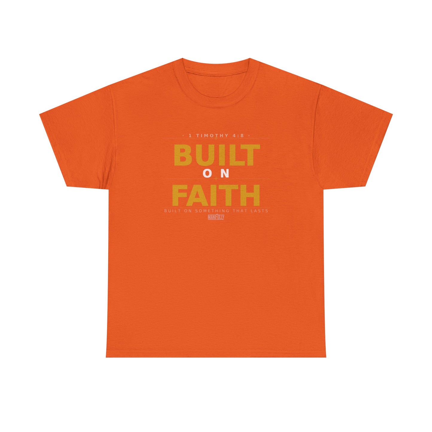 Built on Faith™ White-on-White Premium Tee | Manfully