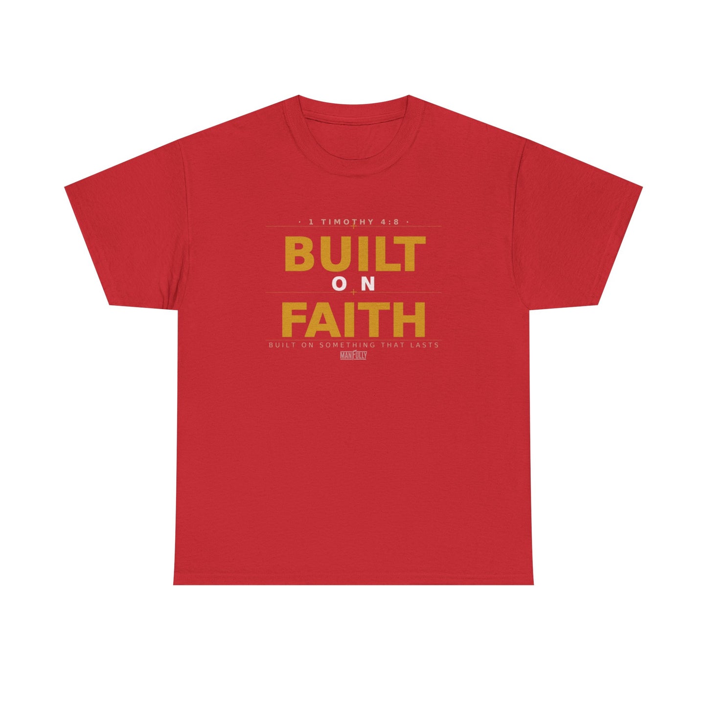 Built on Faith™ White-on-White Premium Tee | Manfully