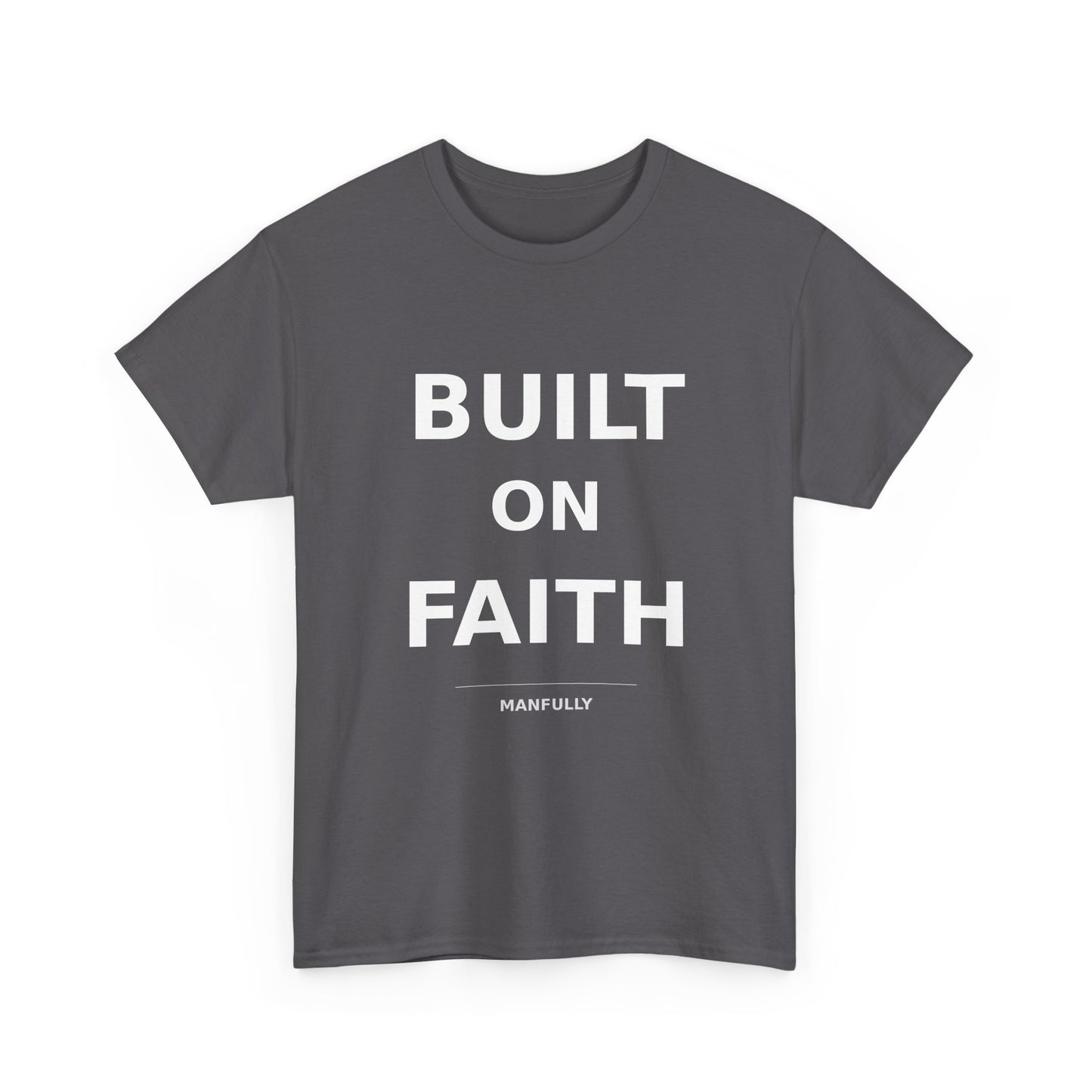Built on Faith™ White-on-White Premium Tee | Manfully