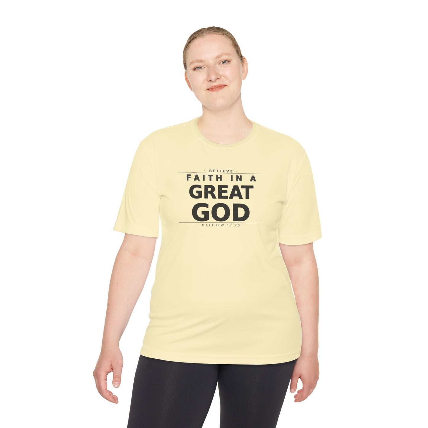 MANFULLY- Faith in a Great God Performance Tee | Christian Moisture-Wicking Athletic Shirt
