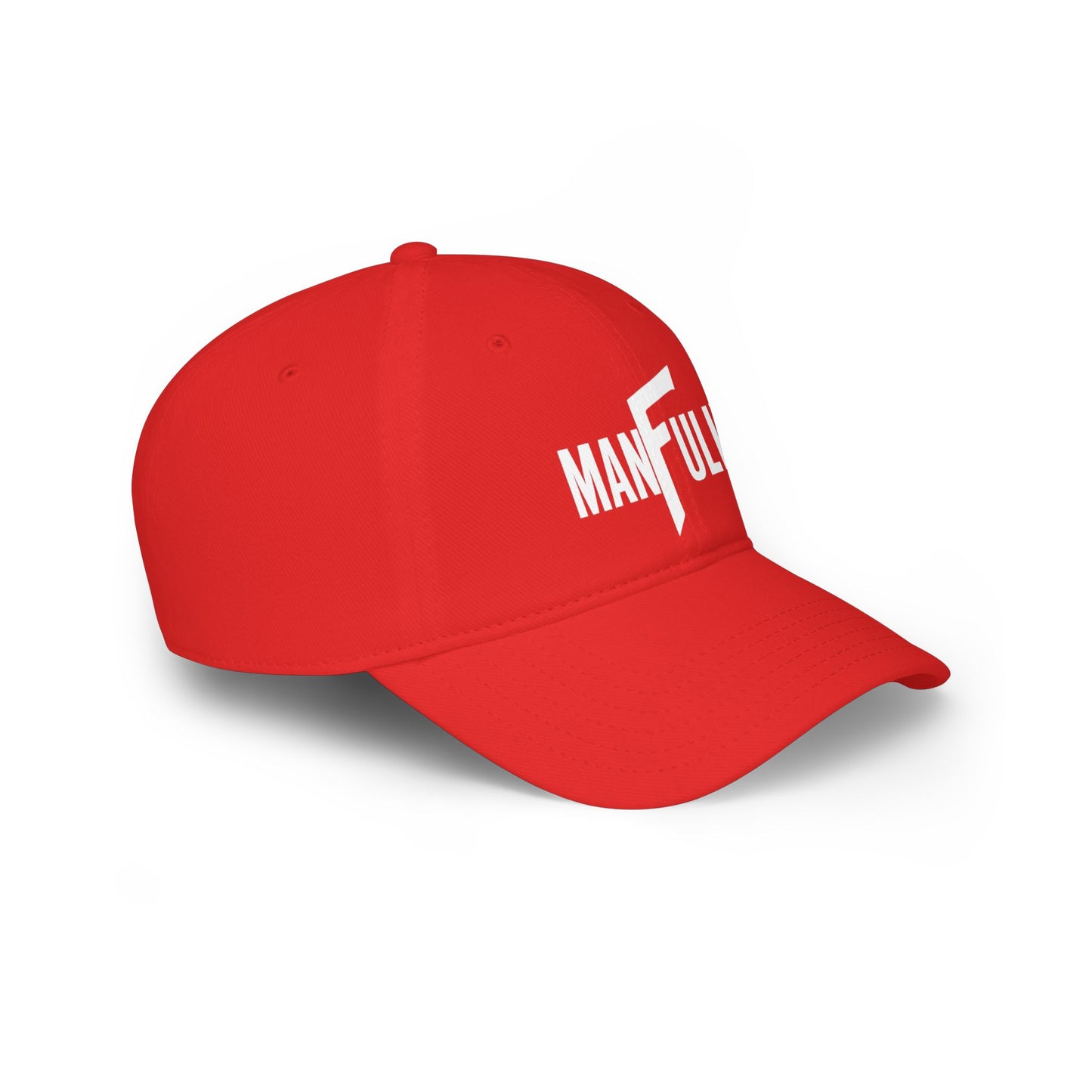 ManFully Embroidered Logo Hat | Low Profile Cotton Twill Baseball Cap | Christian Men's Faith Apparel
