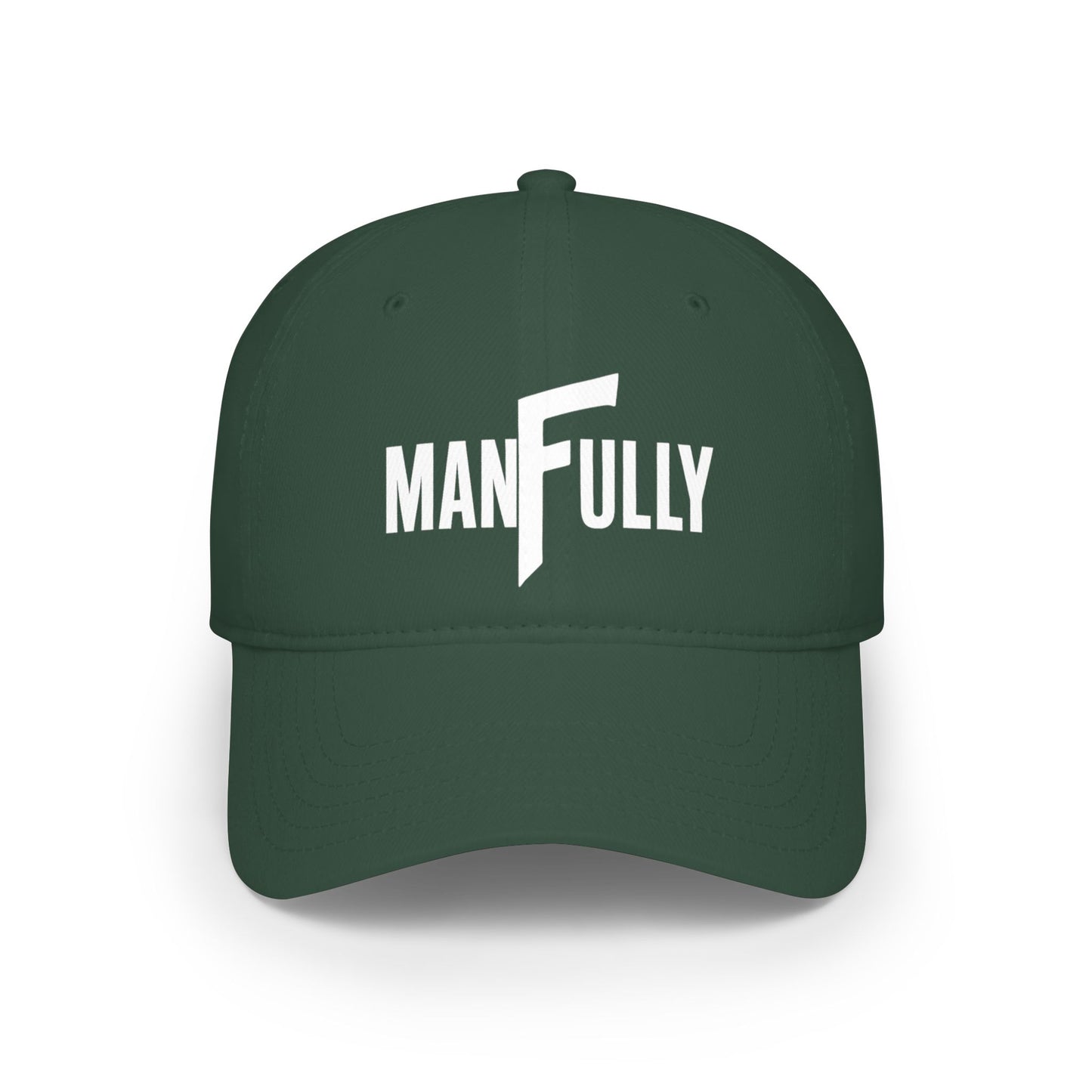 ManFully Embroidered Logo Hat | Low Profile Cotton Twill Baseball Cap | Christian Men's Faith Apparel