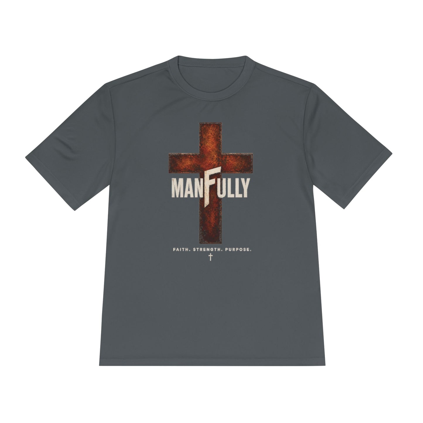 ManFully™ Rustic Cross Moisture-Wicking Performance Tee