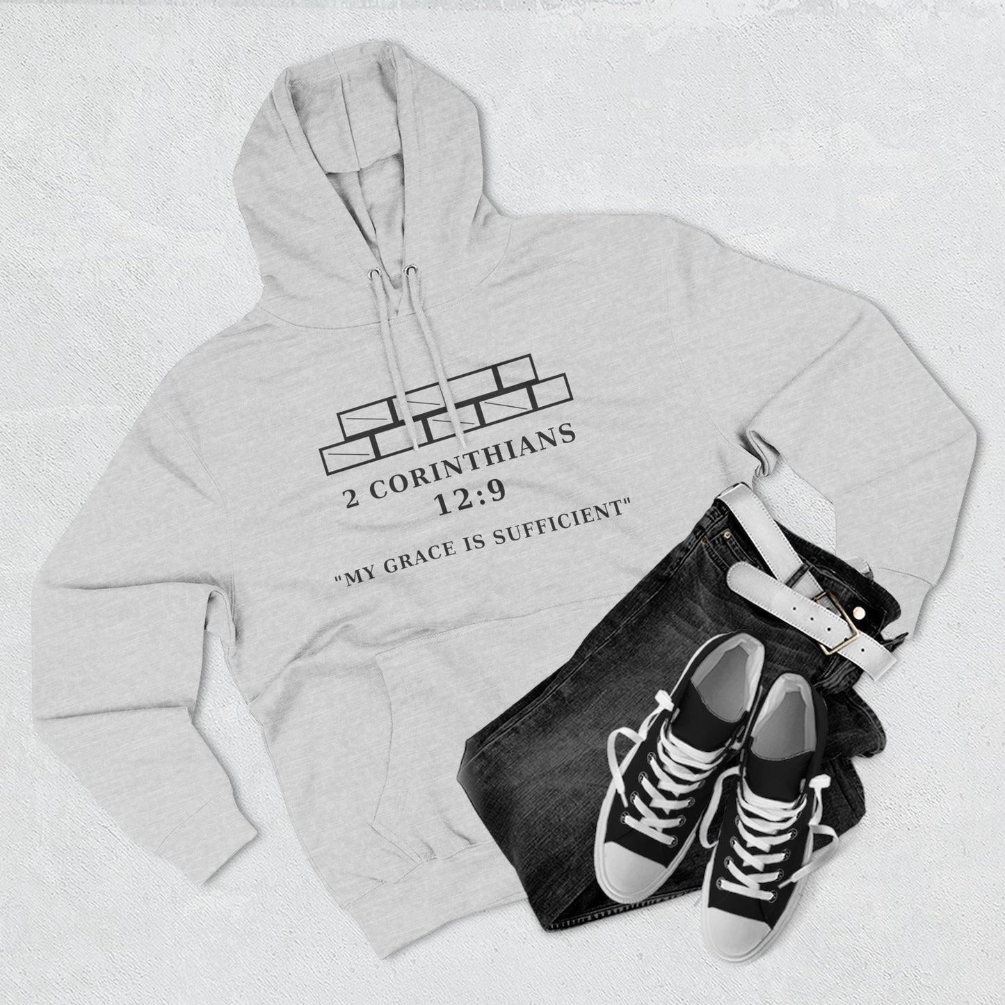 My Grace Is Sufficient Light Variations " Christian Hoodie | Not Perfect Just Purposed Faith-Based Men's Sweatshirt | 2 Corinthians 12:9 Apparel