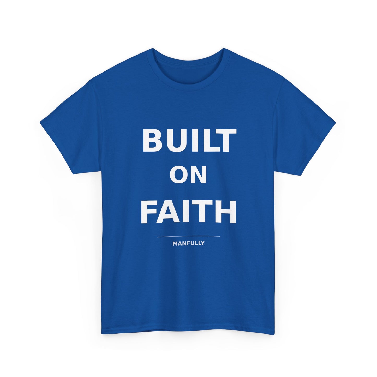 Built on Faith™ White-on-White Premium Tee | Manfully