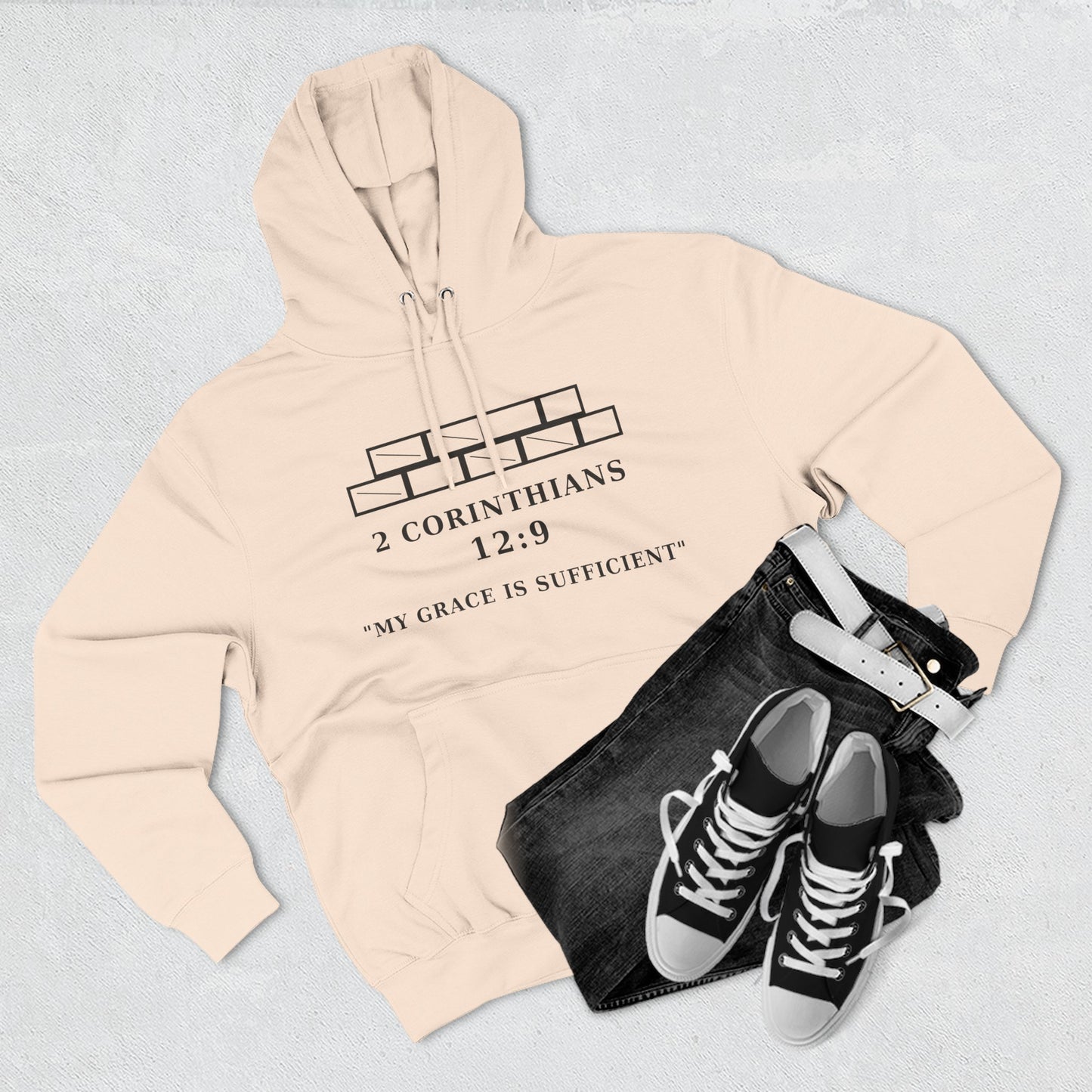 My Grace Is Sufficient Light Variations " Christian Hoodie | Not Perfect Just Purposed Faith-Based Men's Sweatshirt | 2 Corinthians 12:9 Apparel