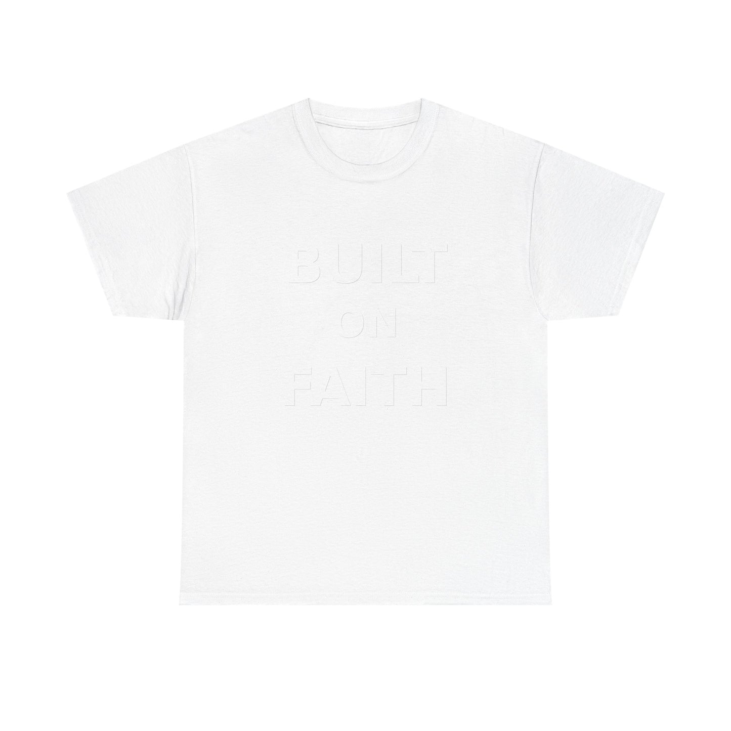 Built on Faith™ White-on-White Premium Tee | Manfully