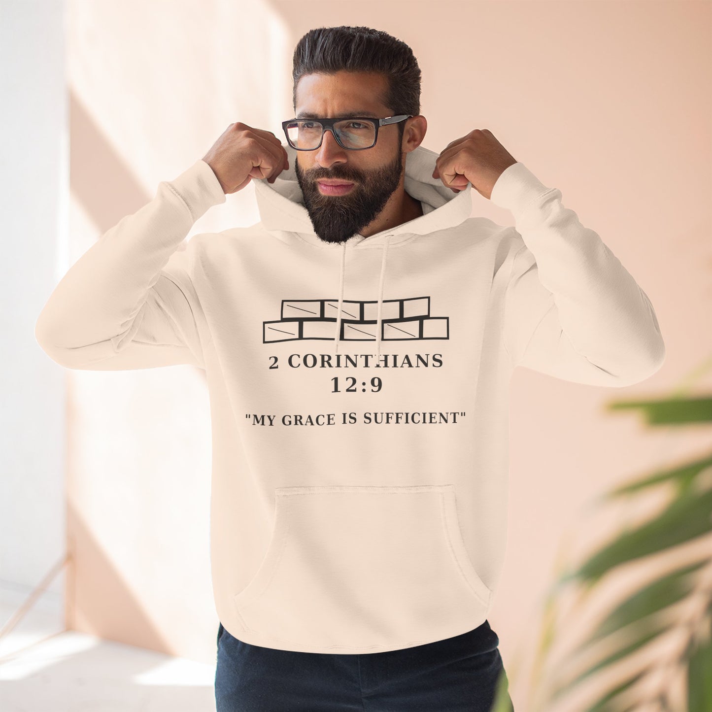 My Grace Is Sufficient Light Variations " Christian Hoodie | Not Perfect Just Purposed Faith-Based Men's Sweatshirt | 2 Corinthians 12:9 Apparel