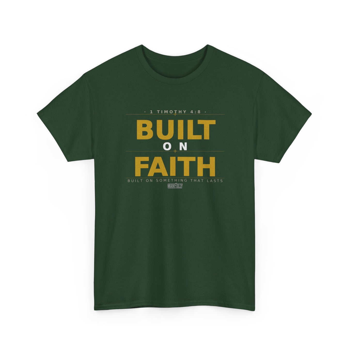 Built on Faith™ White-on-White Premium Tee | Manfully