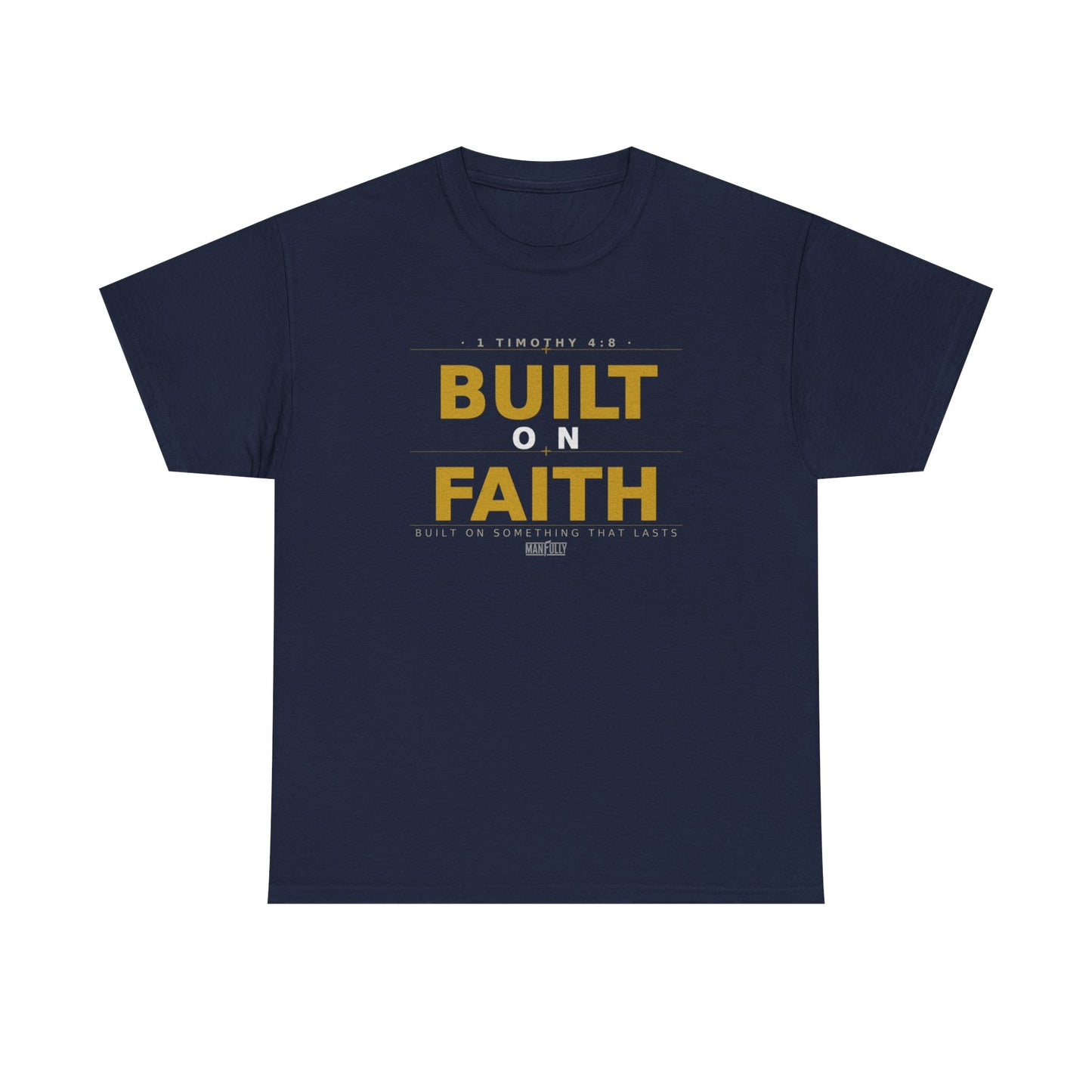 Built on Faith™ White-on-White Premium Tee | Manfully