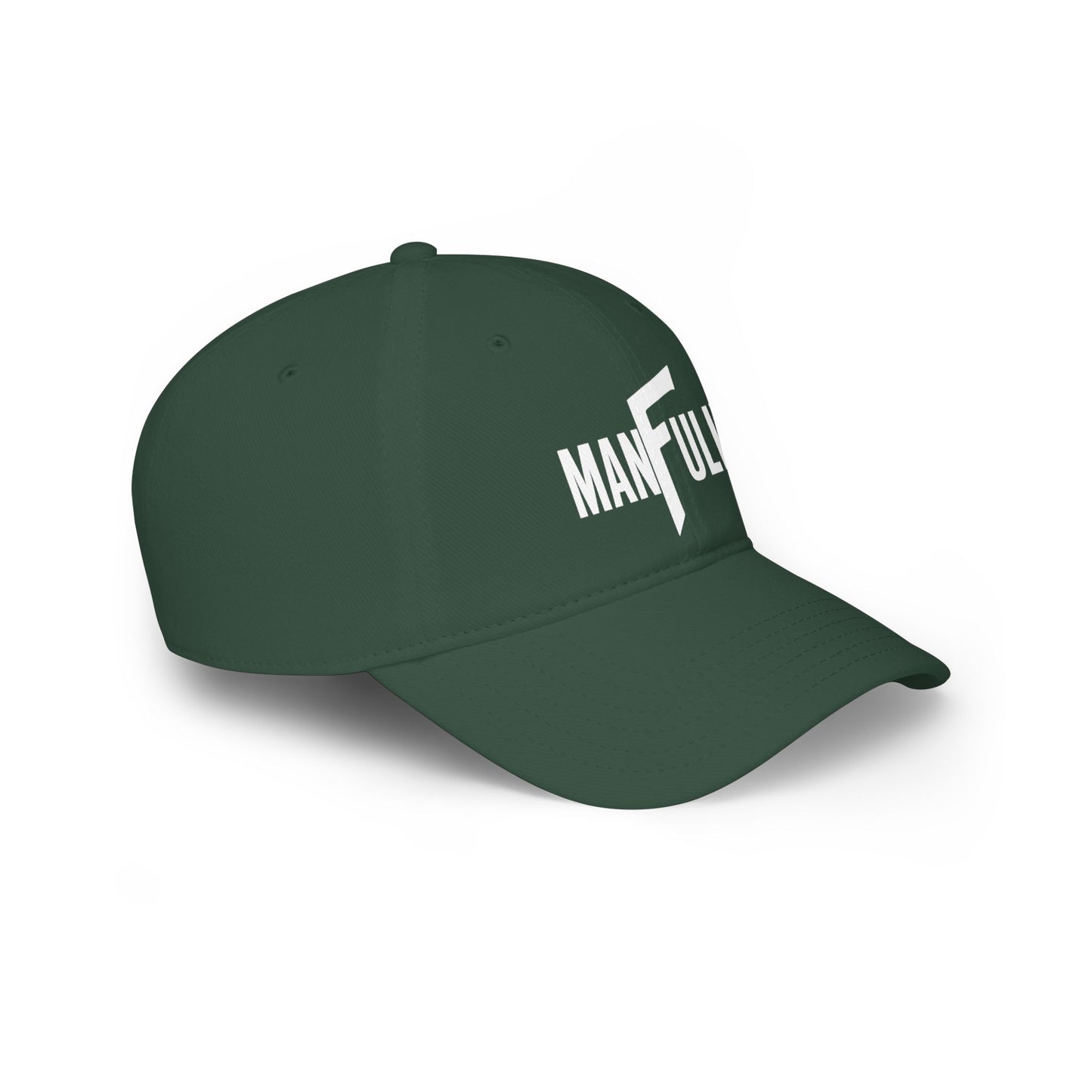 ManFully Embroidered Logo Hat | Low Profile Cotton Twill Baseball Cap | Christian Men's Faith Apparel