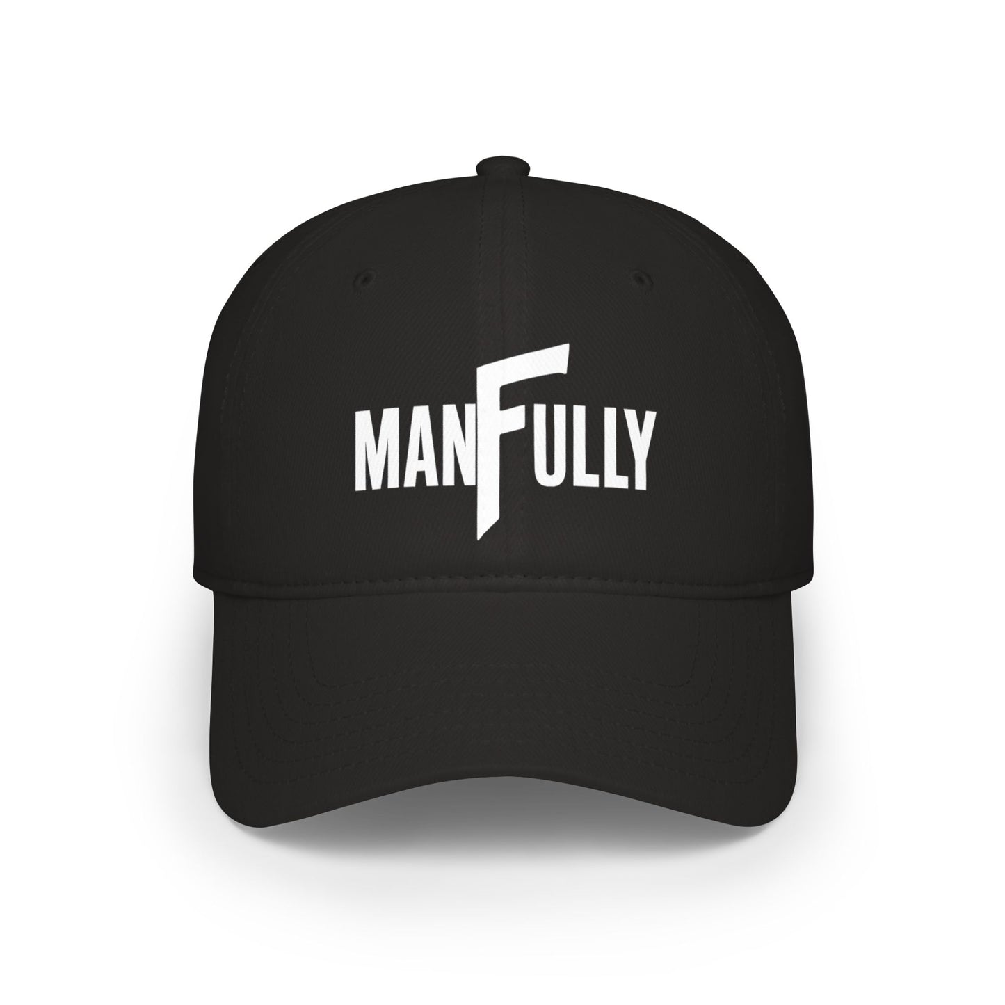 ManFully Embroidered Logo Hat | Low Profile Cotton Twill Baseball Cap | Christian Men's Faith Apparel
