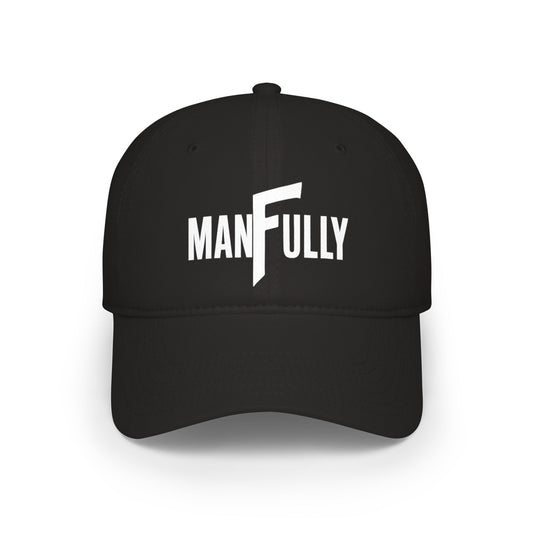 ManFully Embroidered Logo Hat | Low Profile Cotton Twill Baseball Cap | Christian Men's Faith Apparel