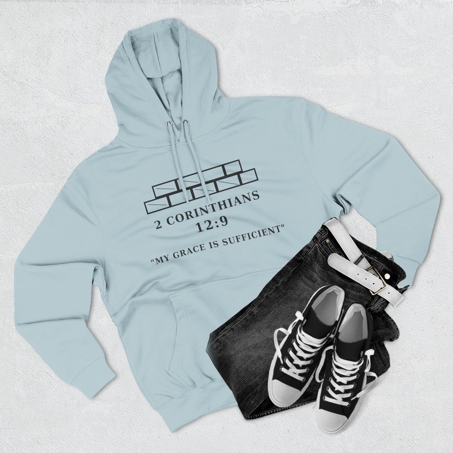 My Grace Is Sufficient Light Variations " Christian Hoodie | Not Perfect Just Purposed Faith-Based Men's Sweatshirt | 2 Corinthians 12:9 Apparel