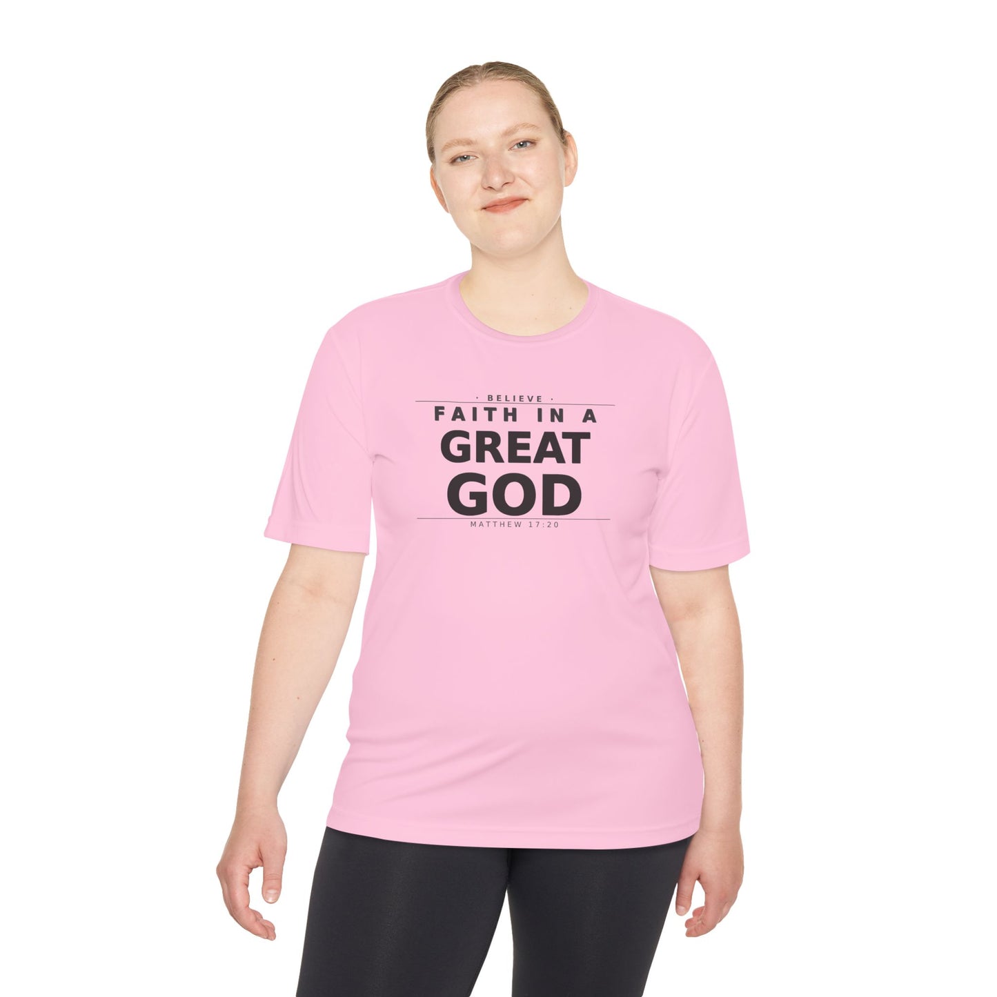 MANFULLY- Faith in a Great God Performance Tee | Christian Moisture-Wicking Athletic Shirt