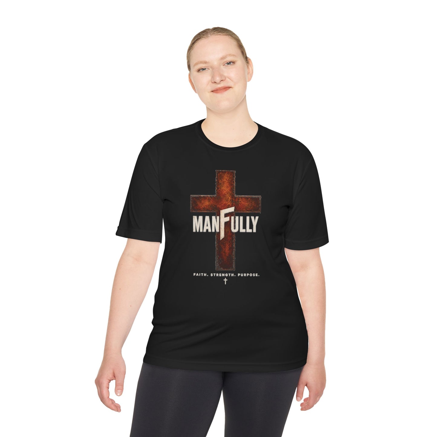 ManFully™ Rustic Cross Moisture-Wicking Performance Tee