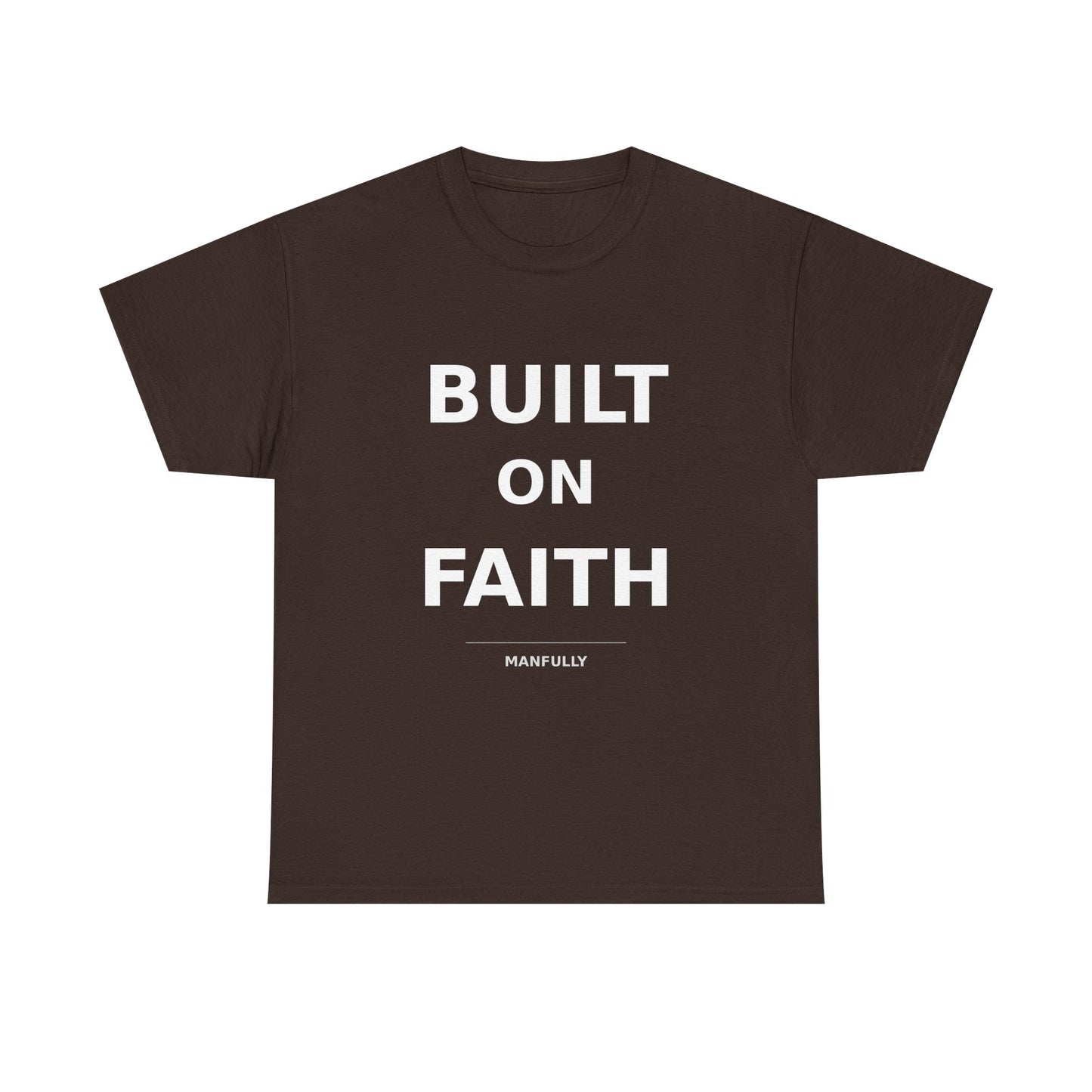 Built on Faith™ White-on-White Premium Tee | Manfully