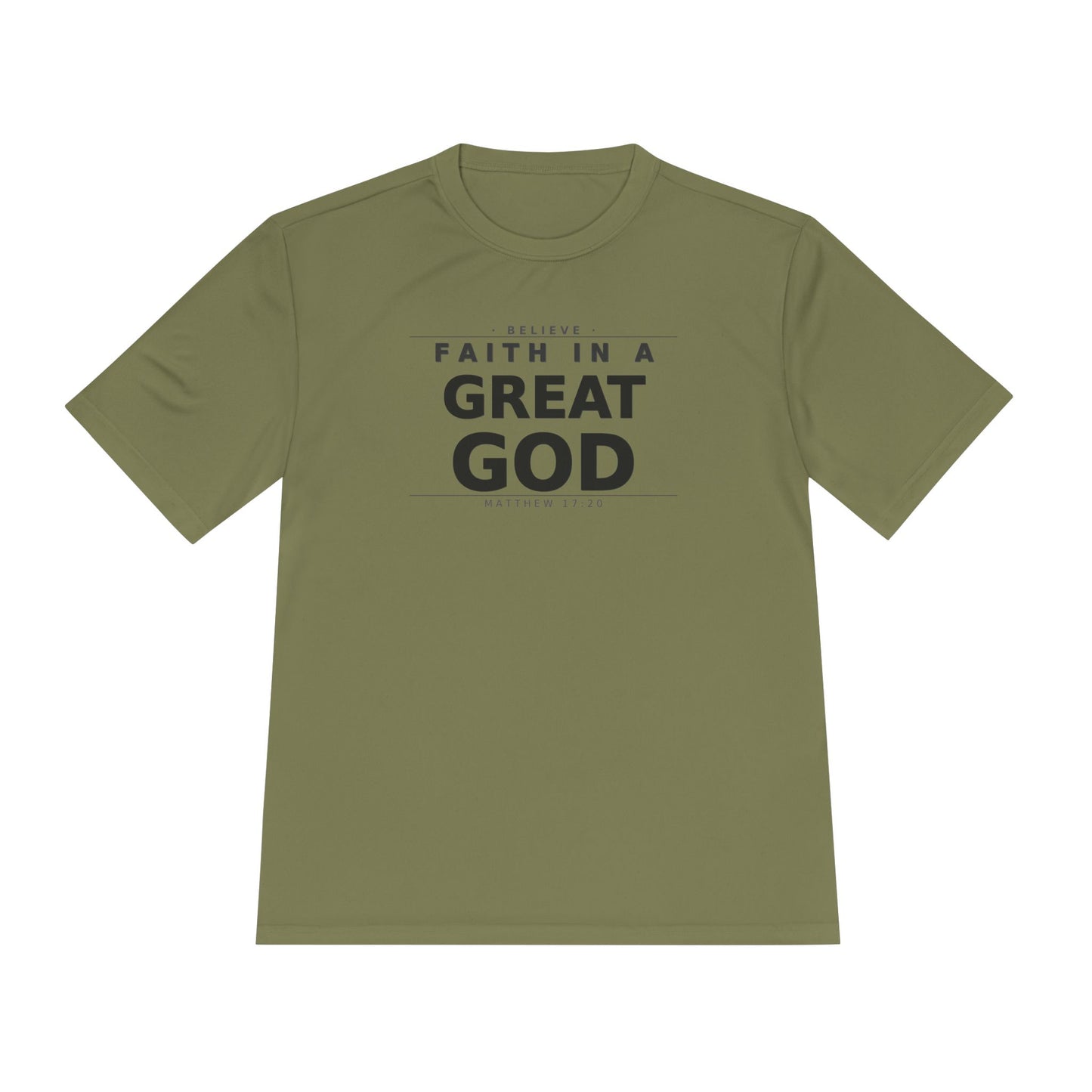 MANFULLY- Faith in a Great God Performance Tee | Christian Moisture-Wicking Athletic Shirt