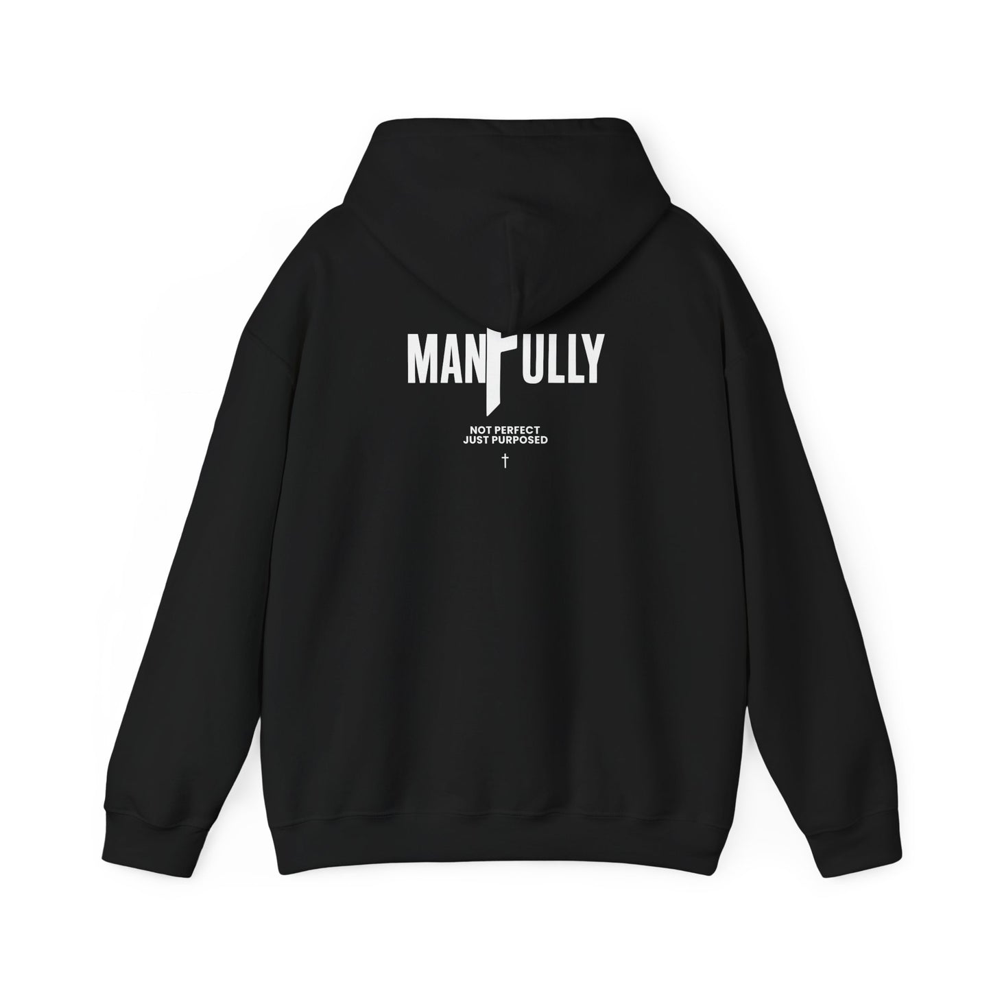 ManFully "My Grace Is Sufficient" Christian Hoodie | Not Perfect Just Purposed Faith-Based Men's Sweatshirt | 2 Corinthians 12:9 Apparel
