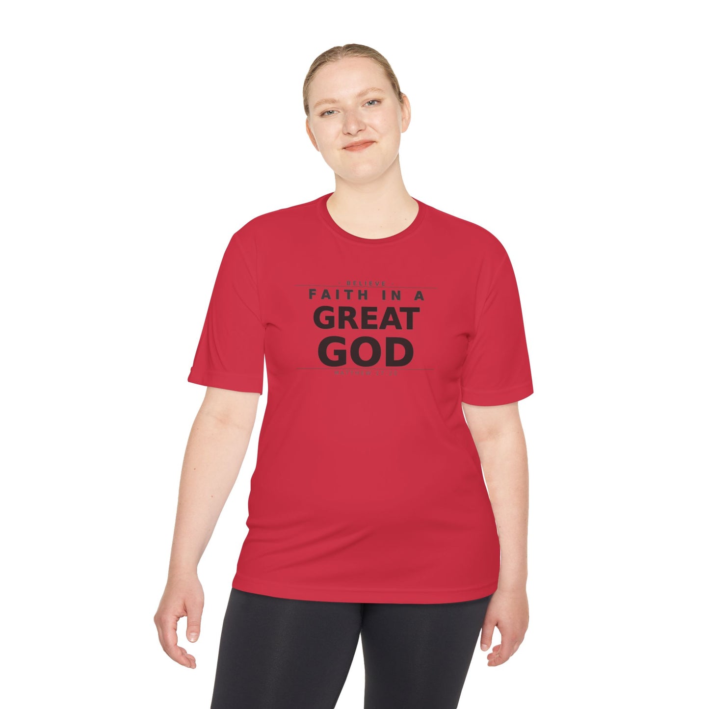 MANFULLY- Faith in a Great God Performance Tee | Christian Moisture-Wicking Athletic Shirt