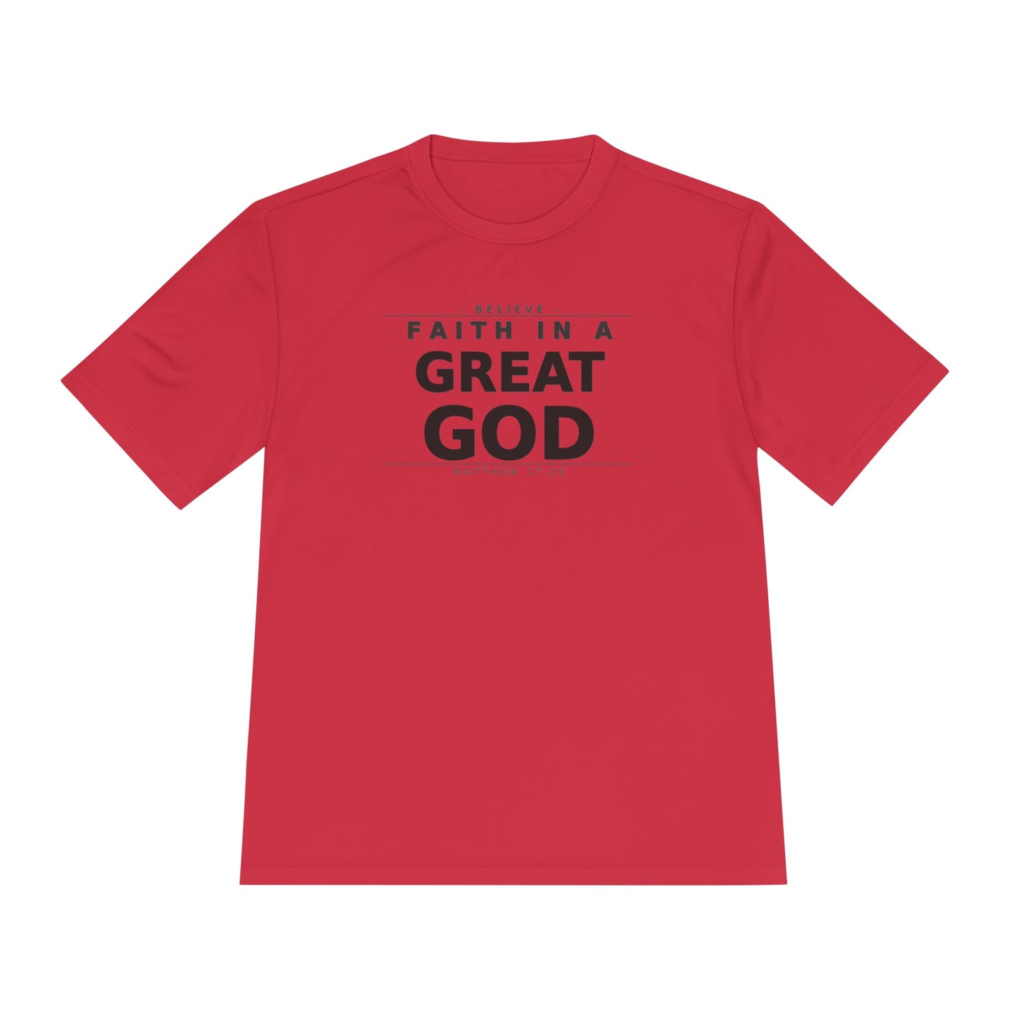 MANFULLY- Faith in a Great God Performance Tee | Christian Moisture-Wicking Athletic Shirt
