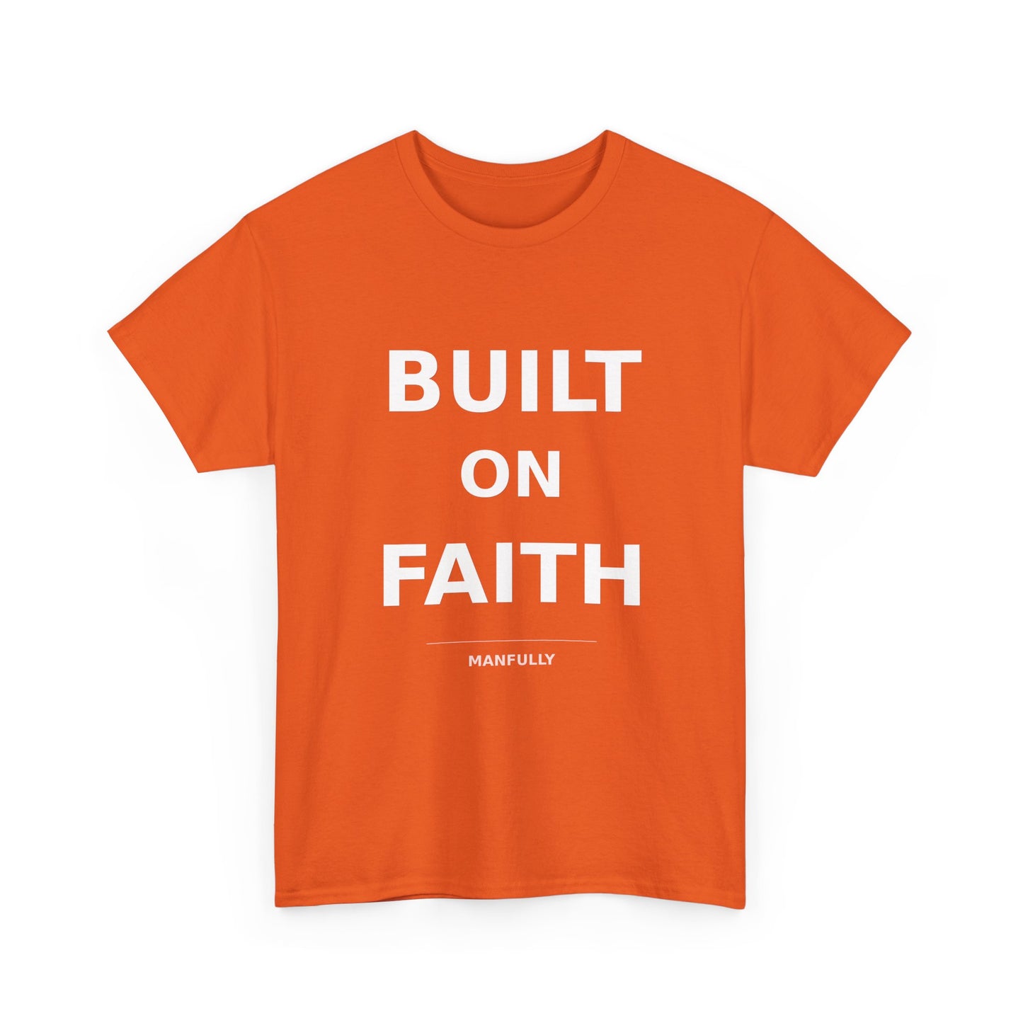 Built on Faith™ White-on-White Premium Tee | Manfully