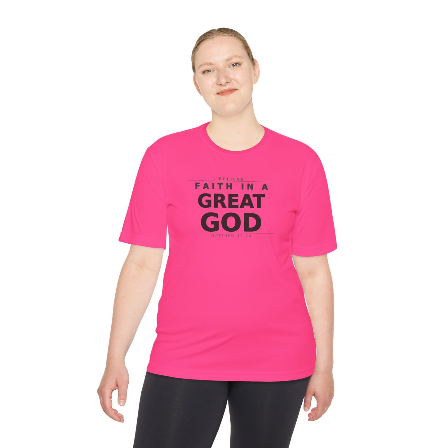 MANFULLY- Faith in a Great God Performance Tee | Christian Moisture-Wicking Athletic Shirt