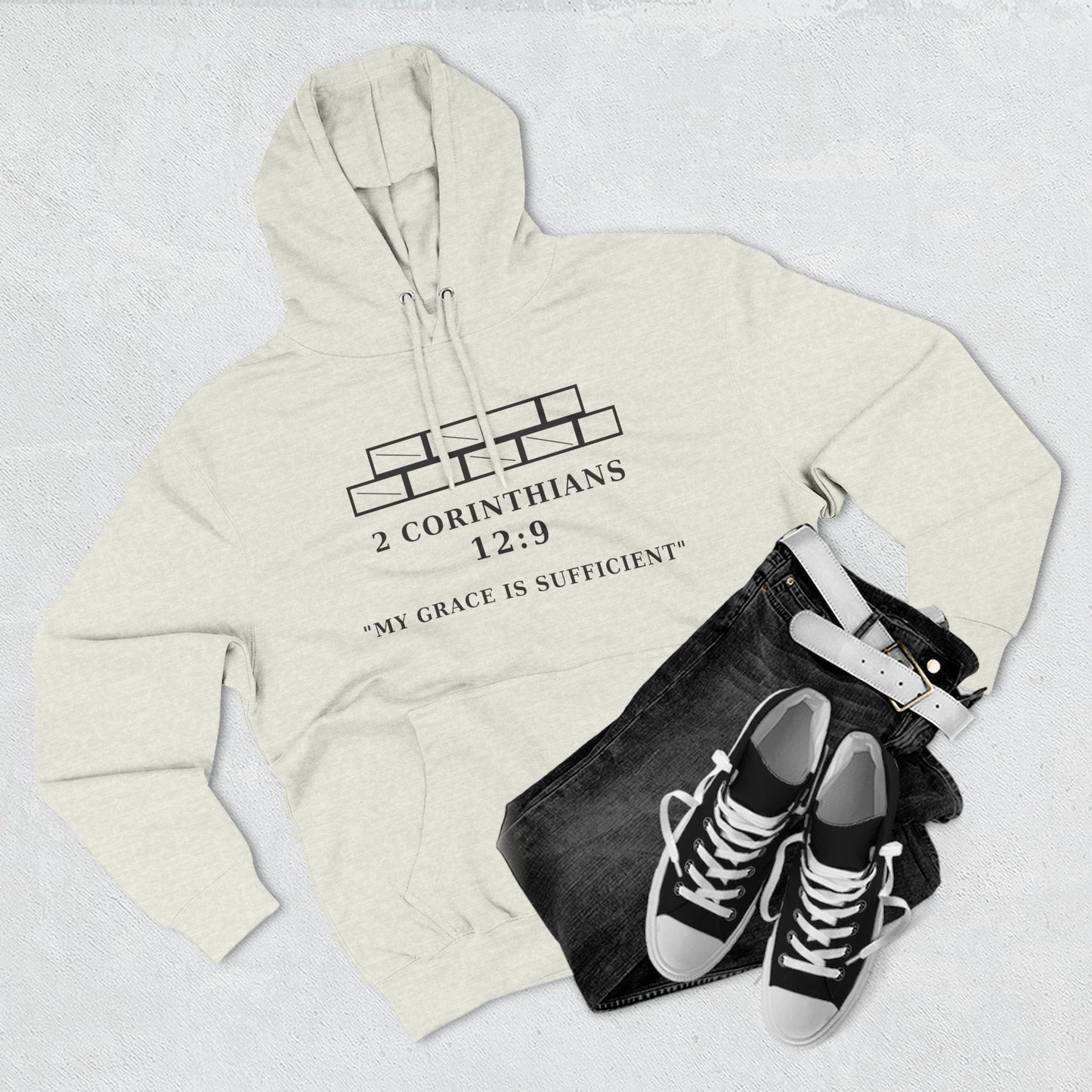 My Grace Is Sufficient Light Variations " Christian Hoodie | Not Perfect Just Purposed Faith-Based Men's Sweatshirt | 2 Corinthians 12:9 Apparel
