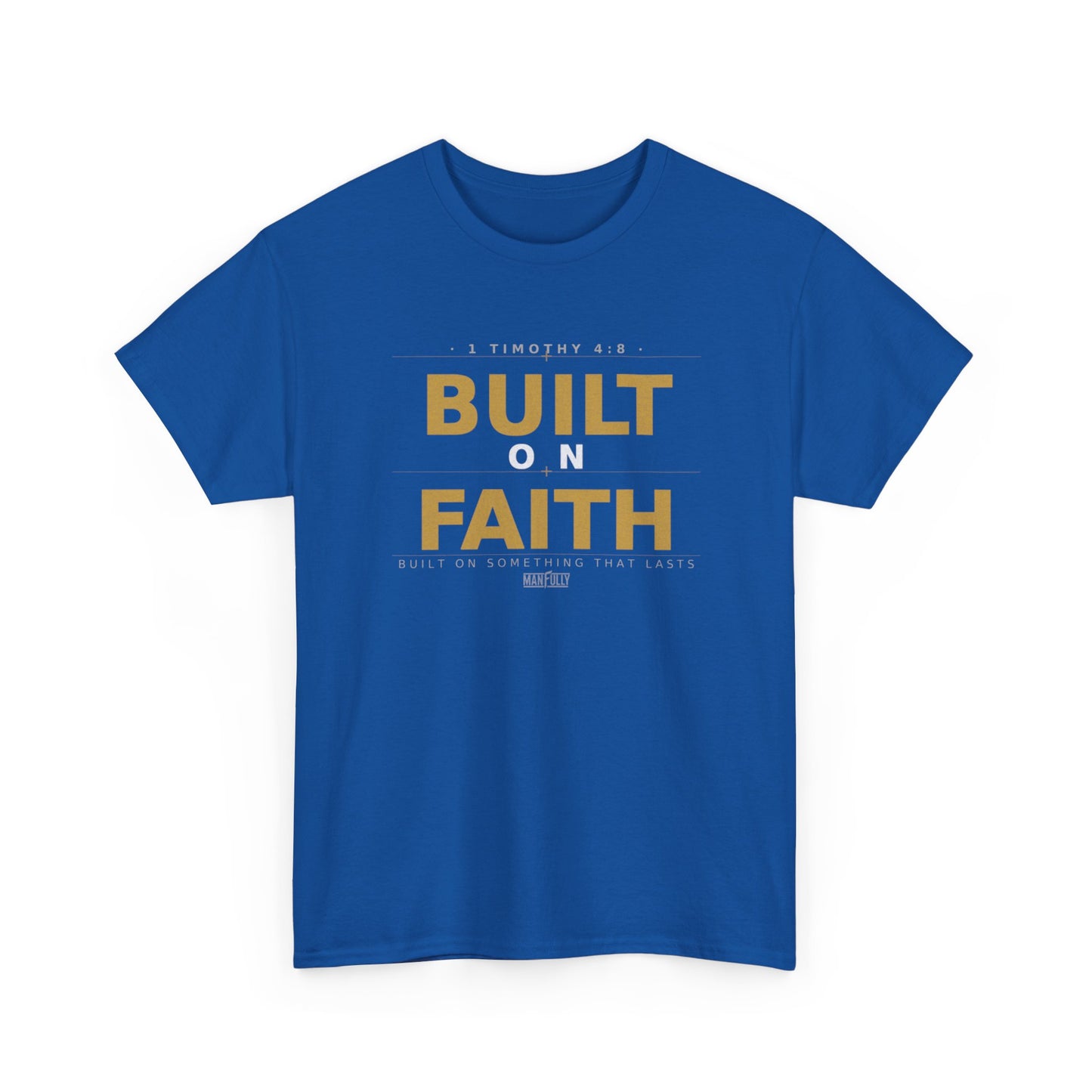 Built on Faith™ White-on-White Premium Tee | Manfully