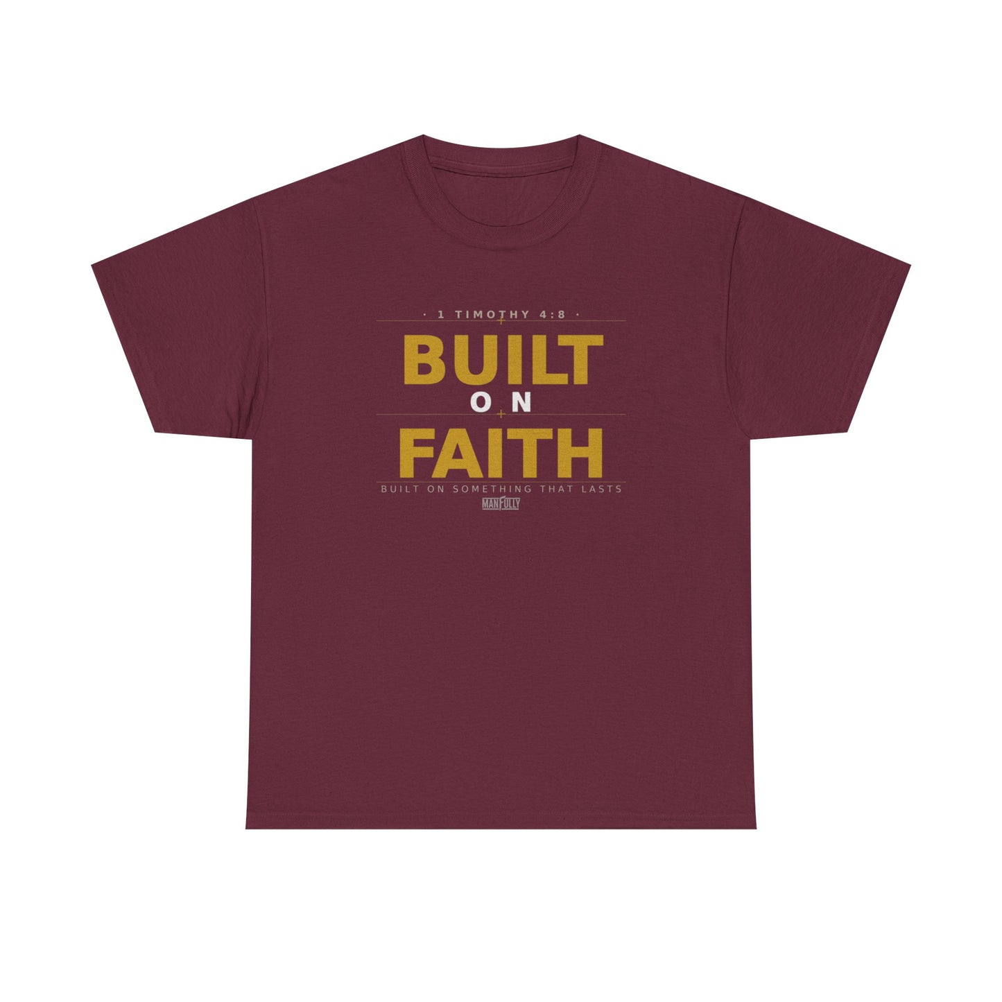 Built on Faith™ White-on-White Premium Tee | Manfully