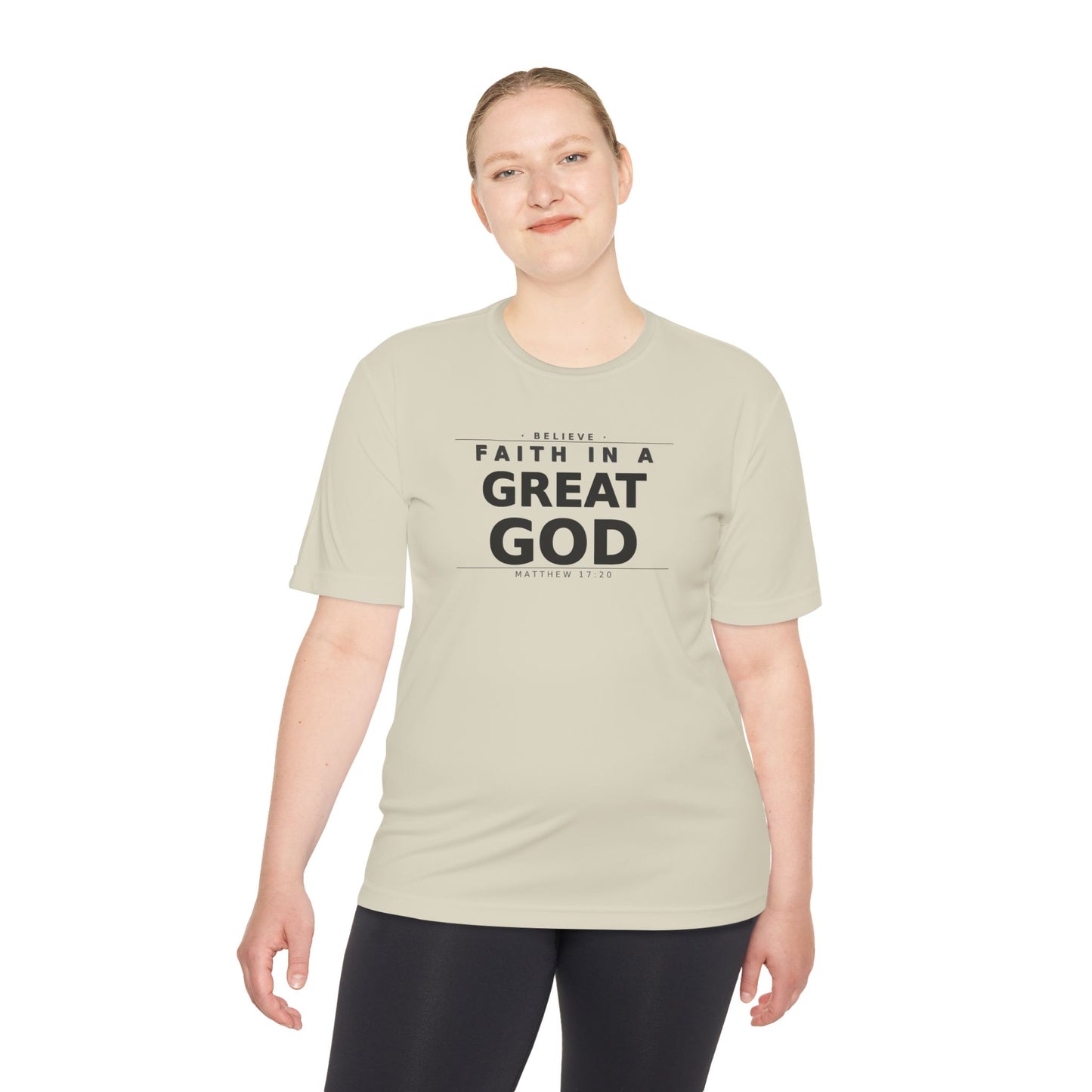 MANFULLY- Faith in a Great God Performance Tee | Christian Moisture-Wicking Athletic Shirt