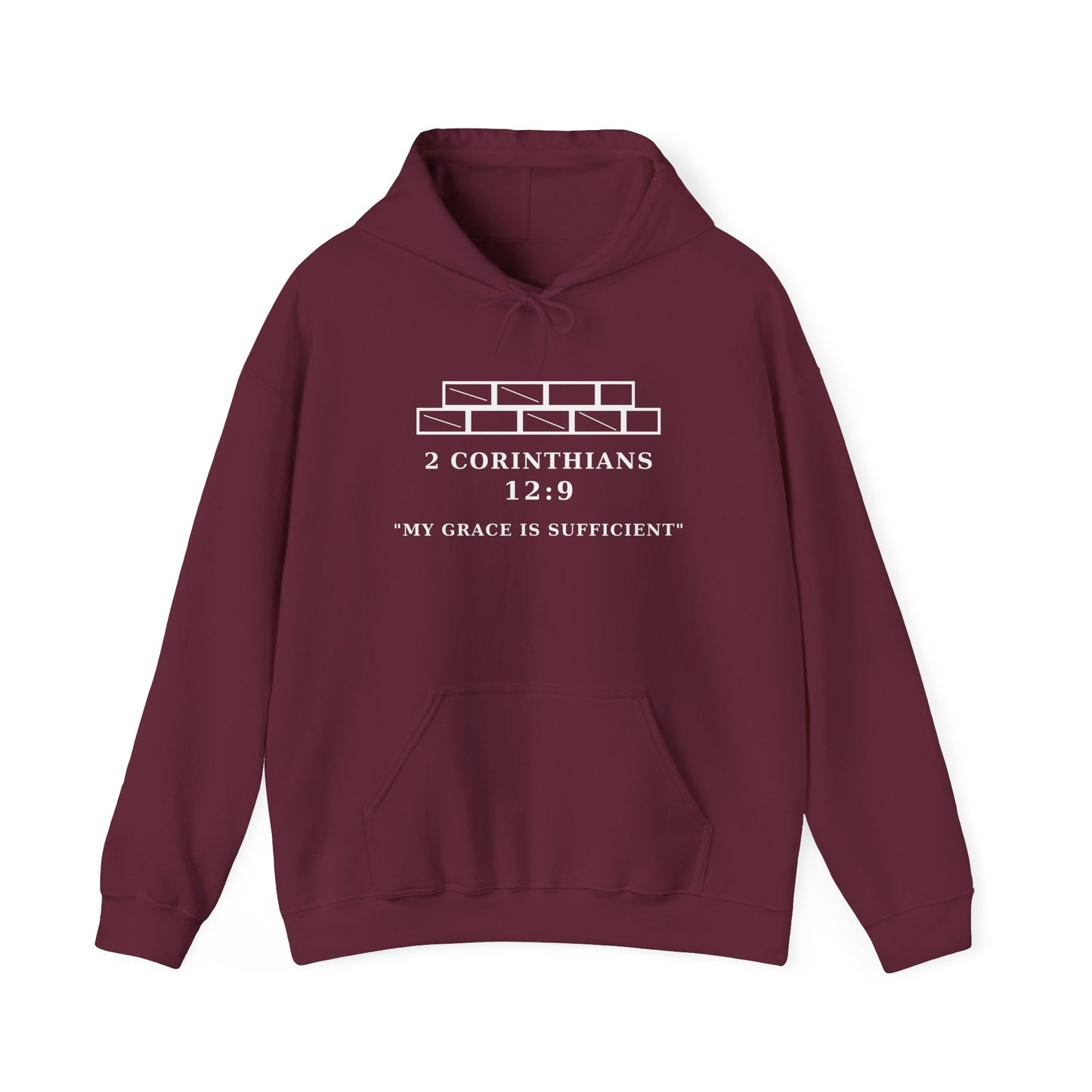 ManFully "My Grace Is Sufficient" Christian Hoodie | Not Perfect Just Purposed Faith-Based Men's Sweatshirt | 2 Corinthians 12:9 Apparel