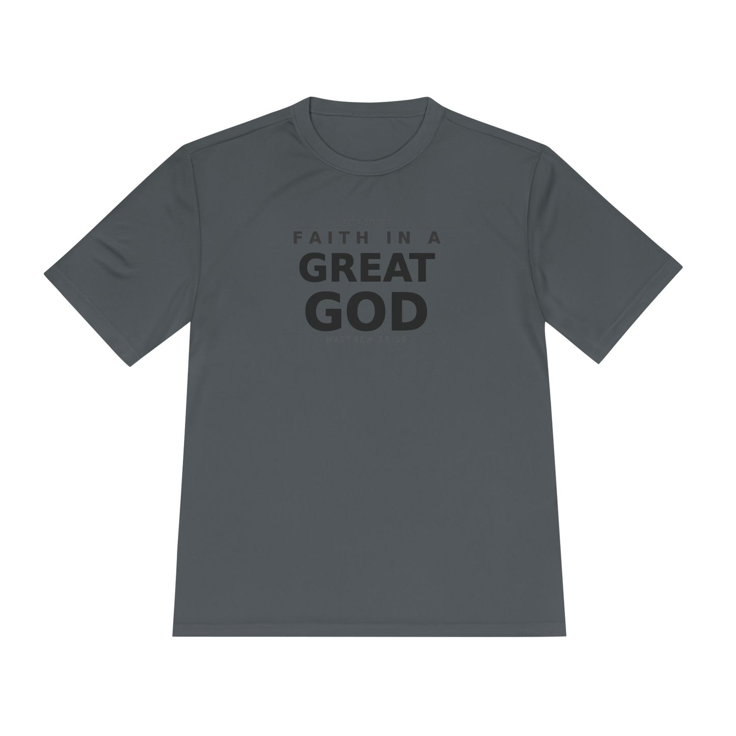 MANFULLY- Faith in a Great God Performance Tee | Christian Moisture-Wicking Athletic Shirt