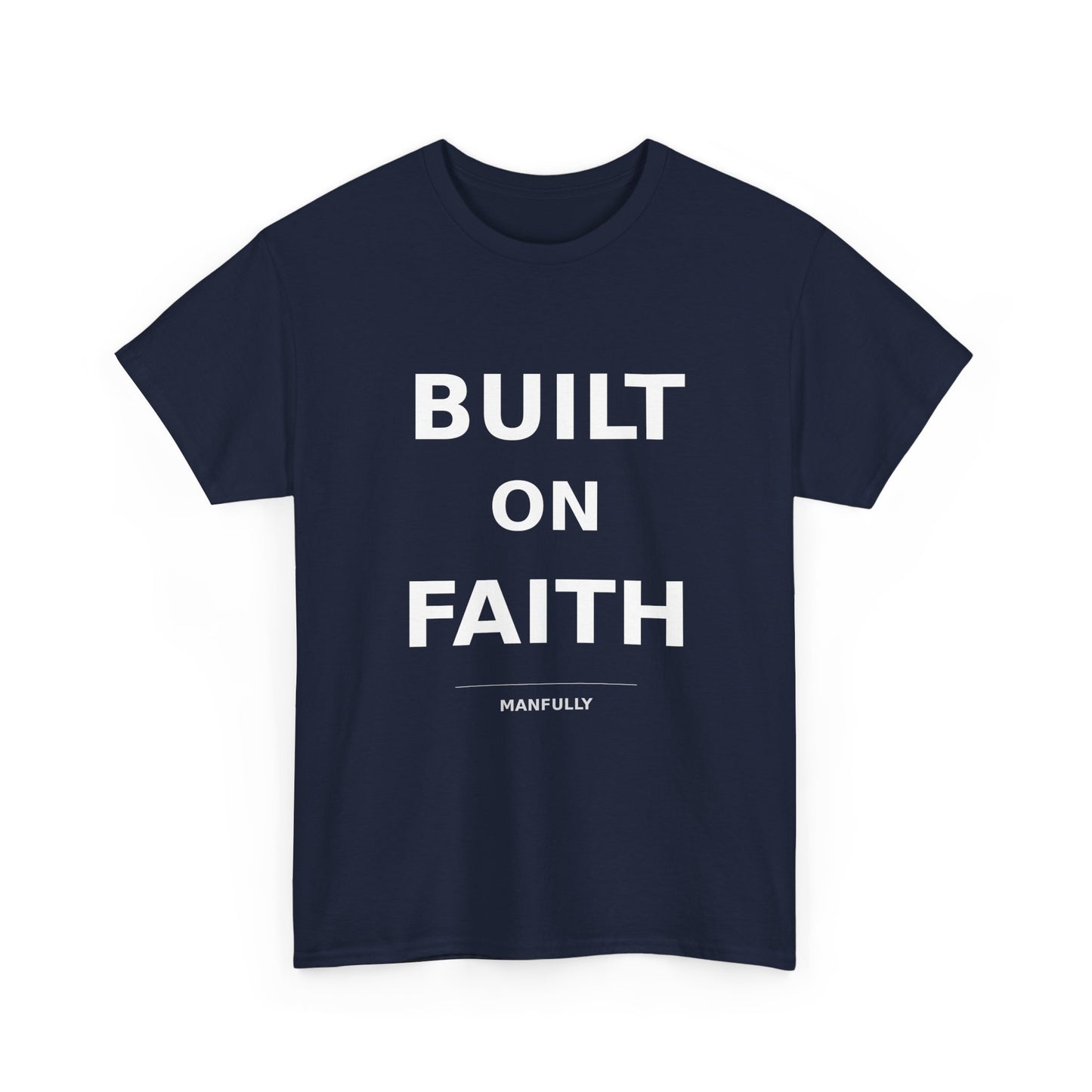 Built on Faith™ White-on-White Premium Tee | Manfully