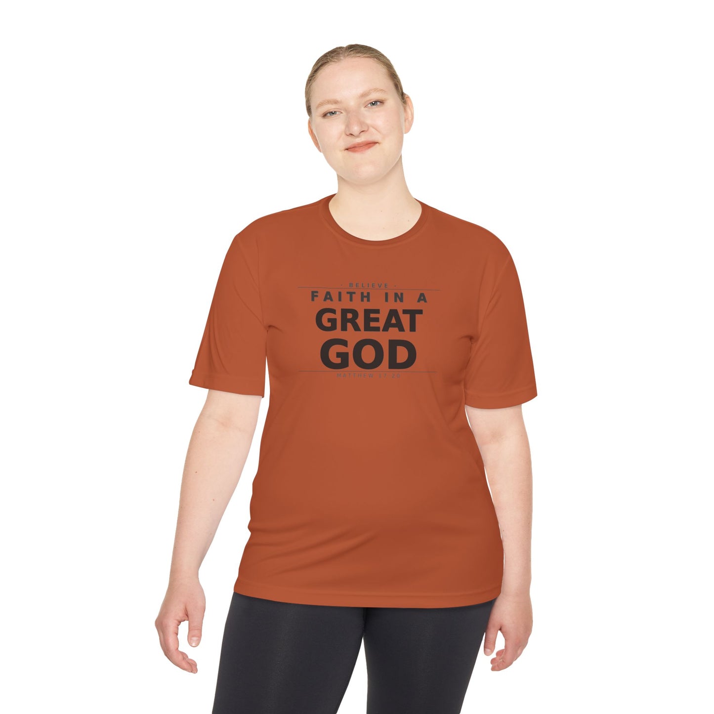 MANFULLY- Faith in a Great God Performance Tee | Christian Moisture-Wicking Athletic Shirt