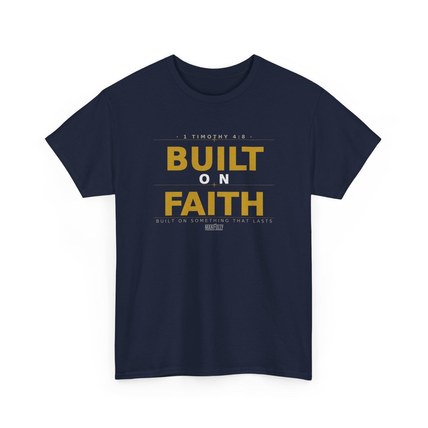 Built on Faith™ White-on-White Premium Tee | Manfully