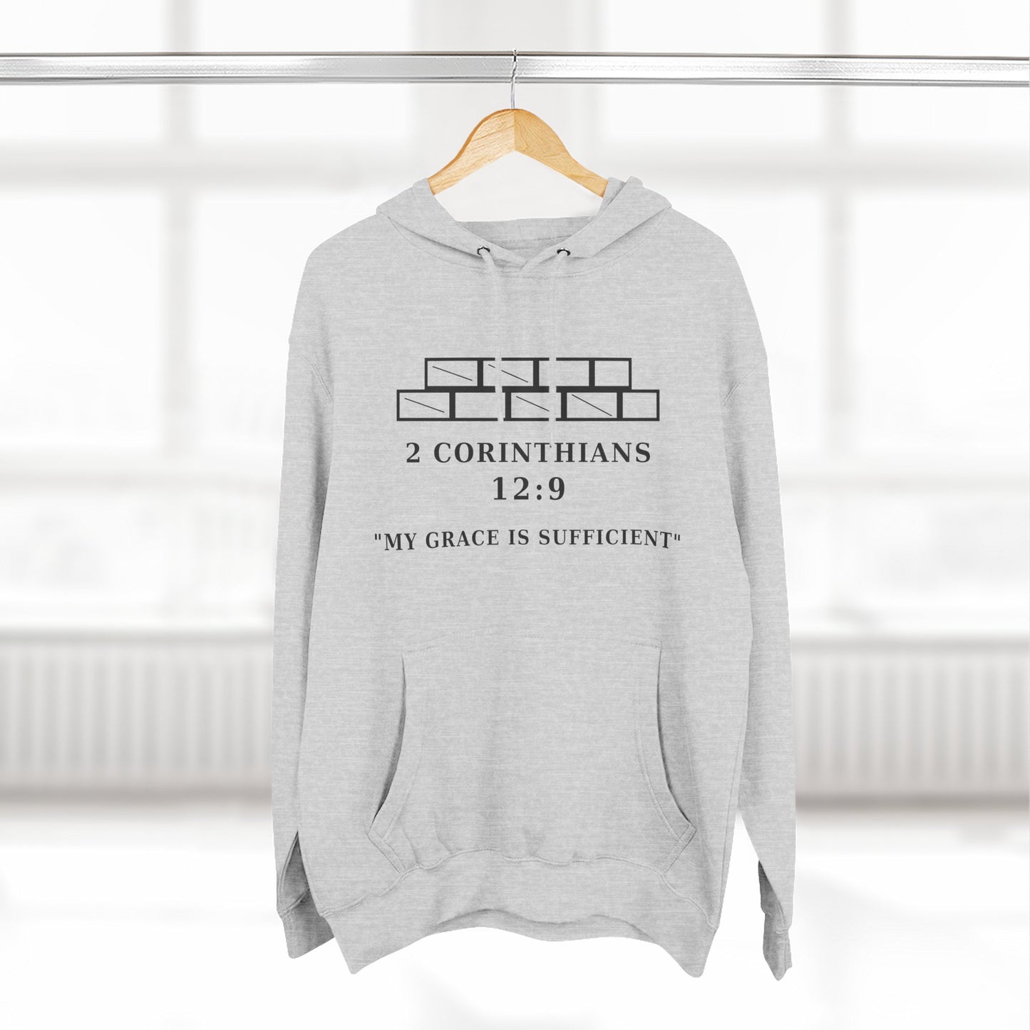 My Grace Is Sufficient Light Variations " Christian Hoodie | Not Perfect Just Purposed Faith-Based Men's Sweatshirt | 2 Corinthians 12:9 Apparel