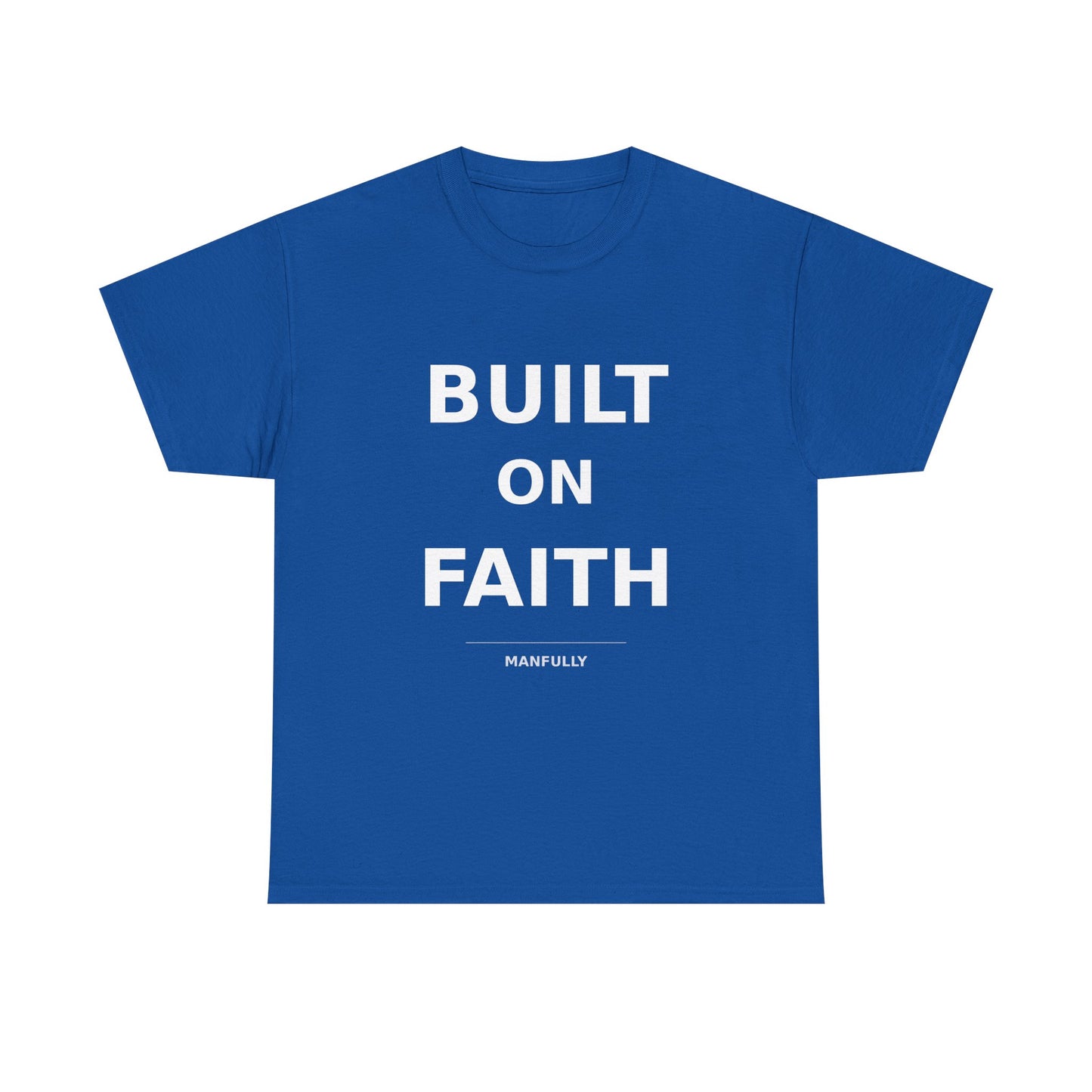 Built on Faith™ White-on-White Premium Tee | Manfully