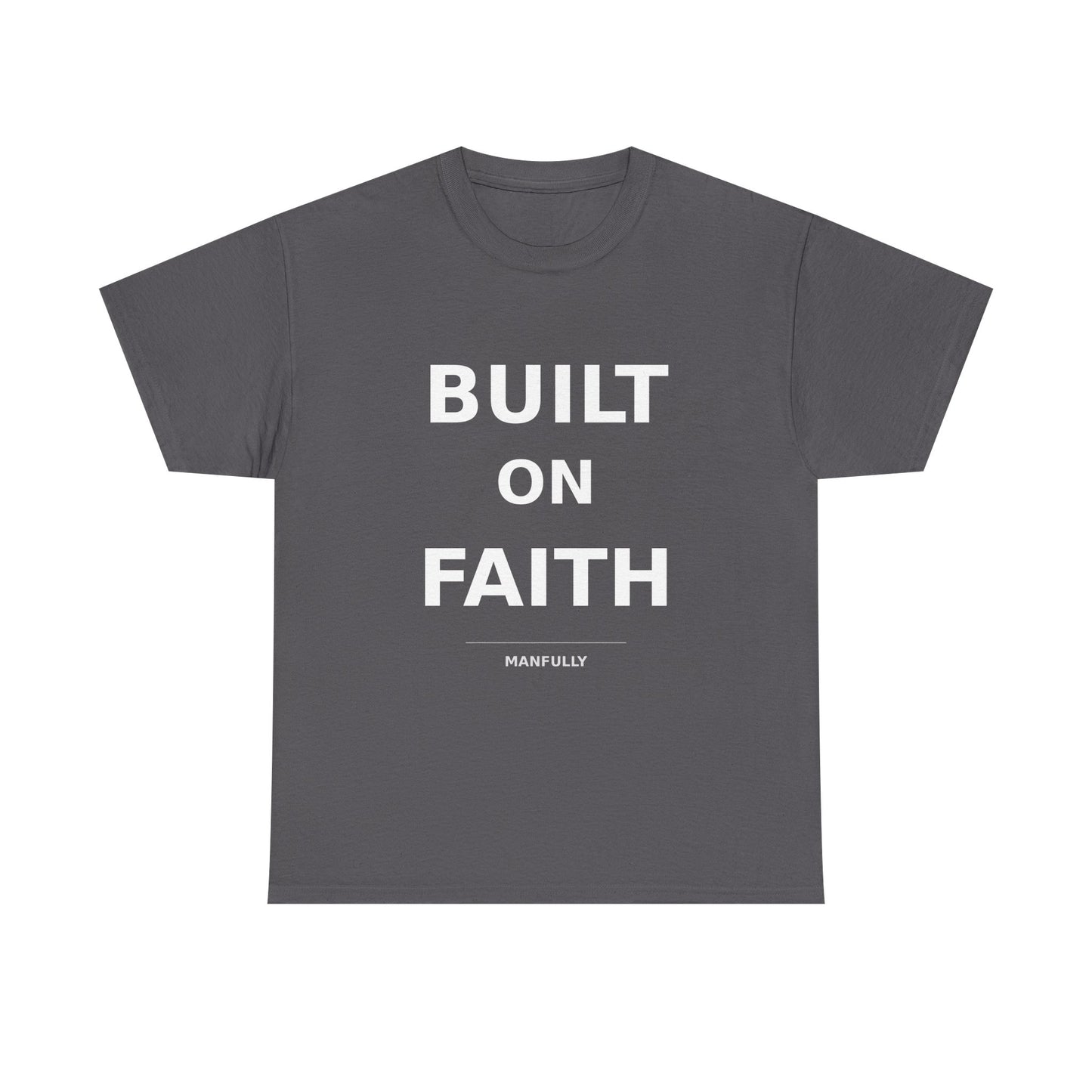 Built on Faith™ White-on-White Premium Tee | Manfully