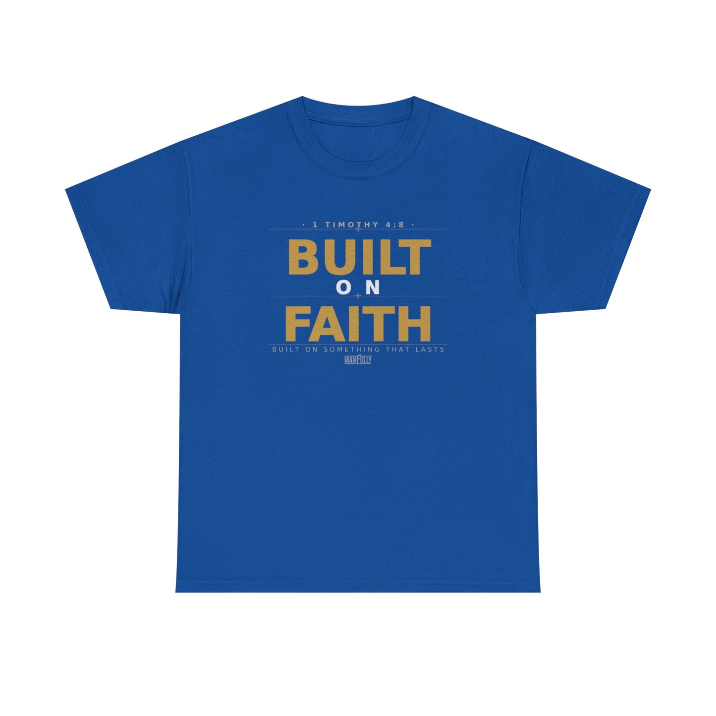 Built on Faith™ White-on-White Premium Tee | Manfully