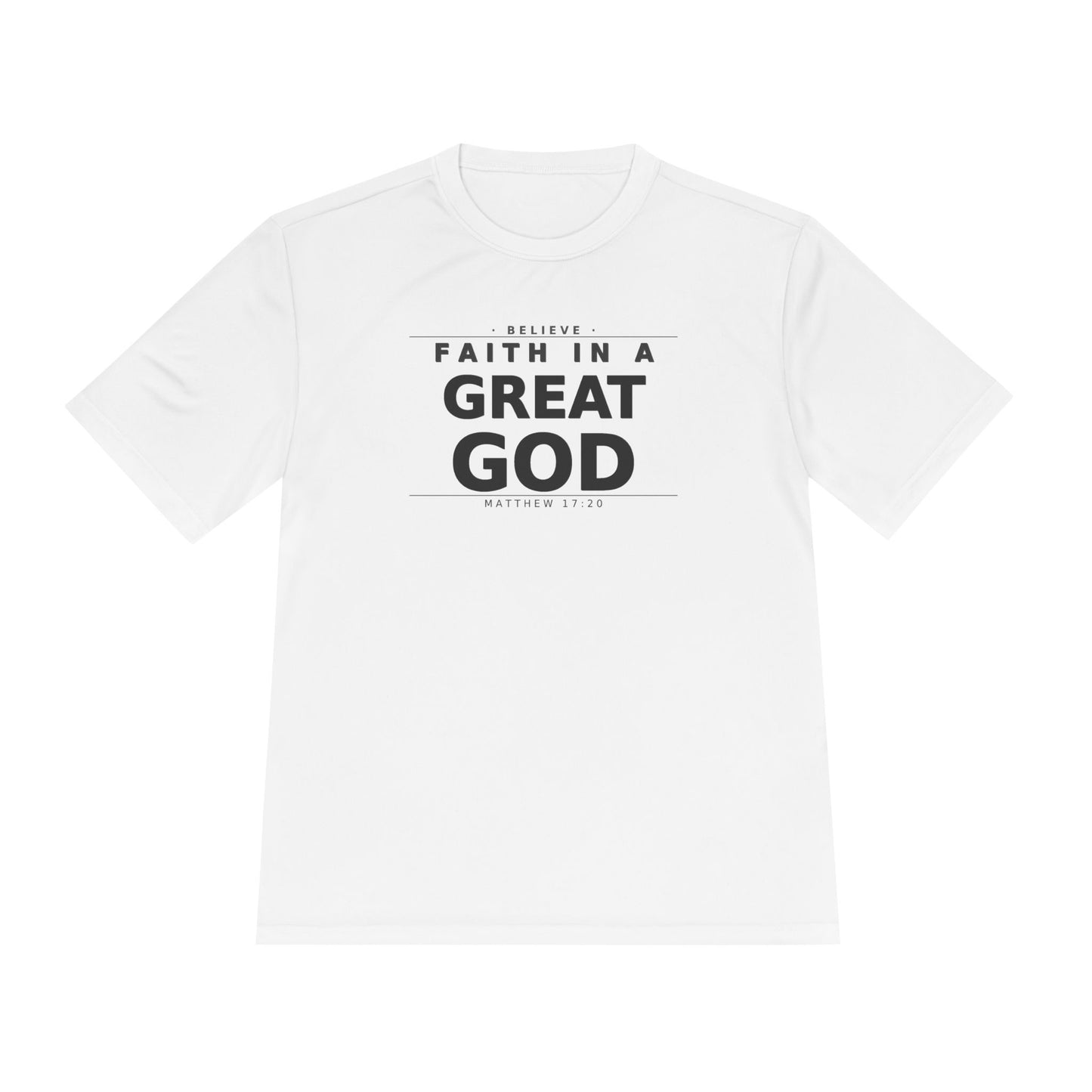 MANFULLY- Faith in a Great God Performance Tee | Christian Moisture-Wicking Athletic Shirt