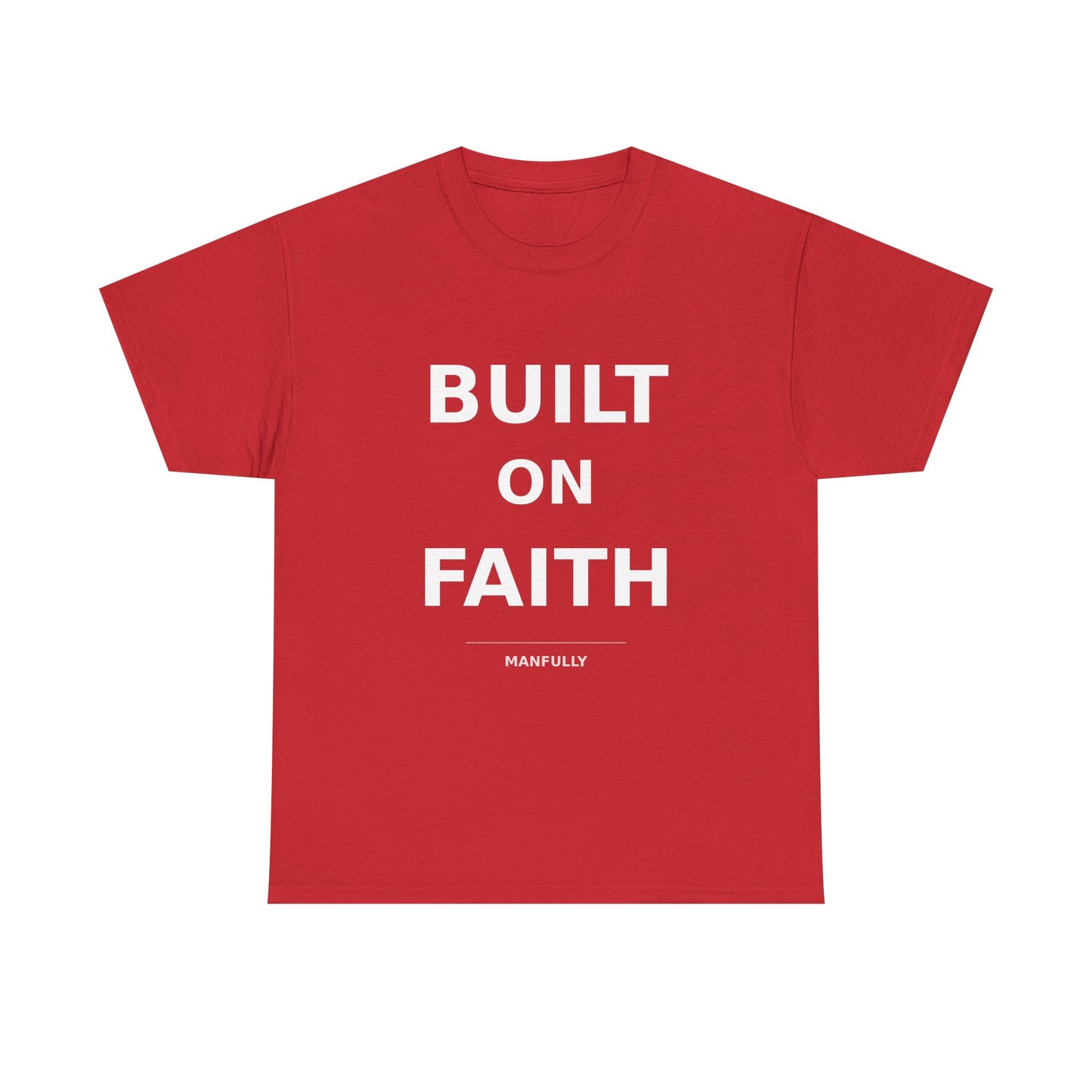 Built on Faith™ White-on-White Premium Tee | Manfully