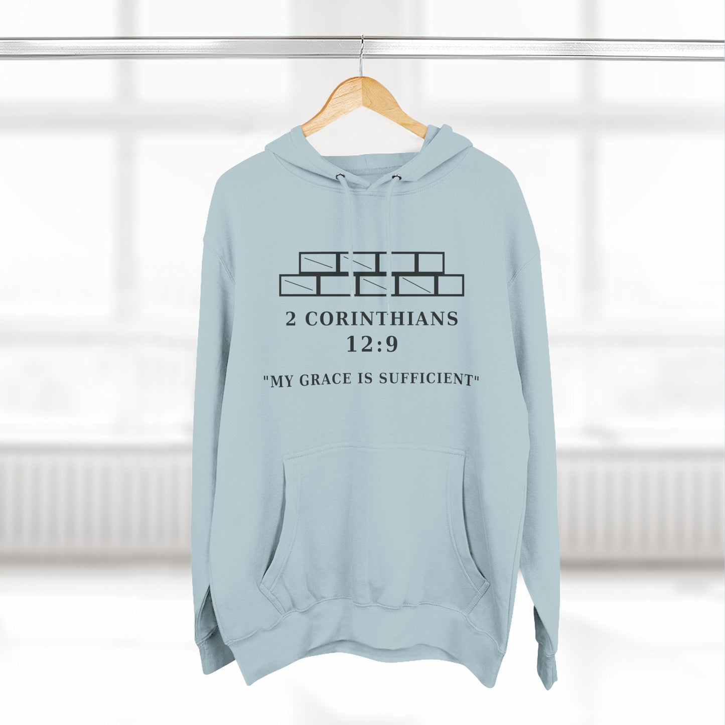 My Grace Is Sufficient Light Variations " Christian Hoodie | Not Perfect Just Purposed Faith-Based Men's Sweatshirt | 2 Corinthians 12:9 Apparel