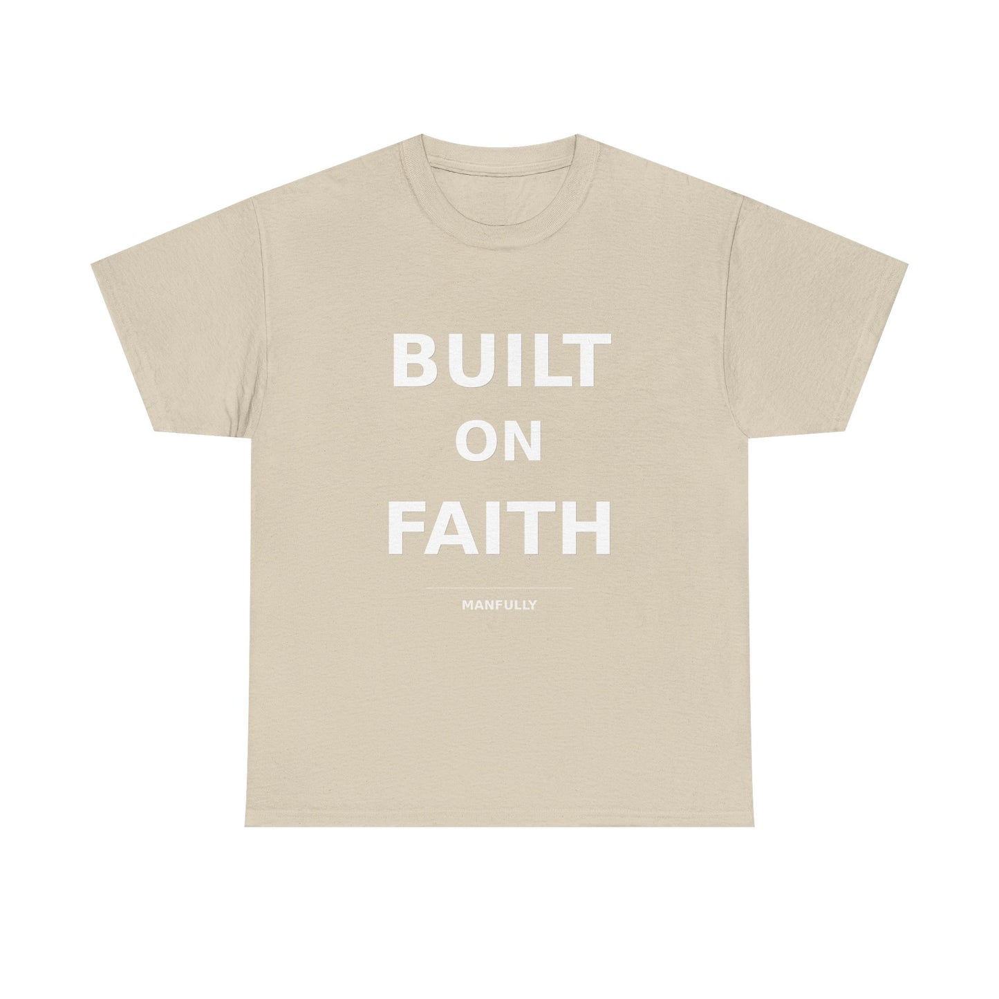 Built on Faith™ White-on-White Premium Tee | Manfully